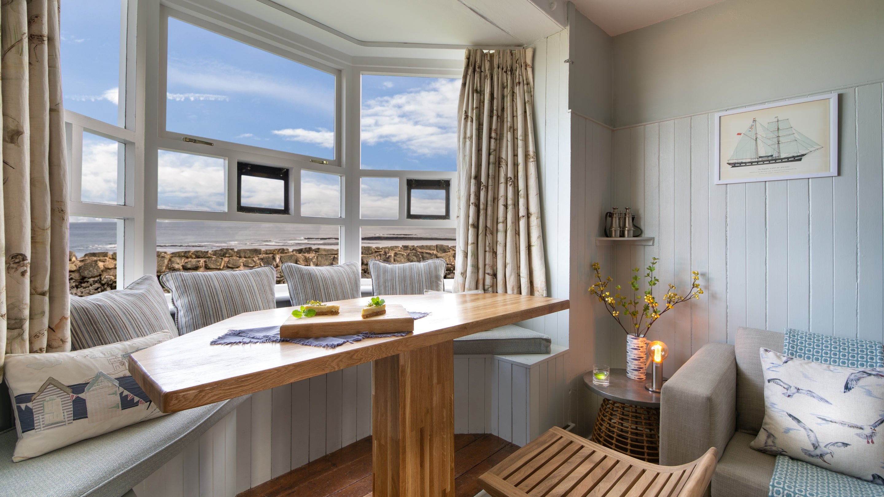 The kitchen, dining and sitting room at Lookout Cottage, Northumberland