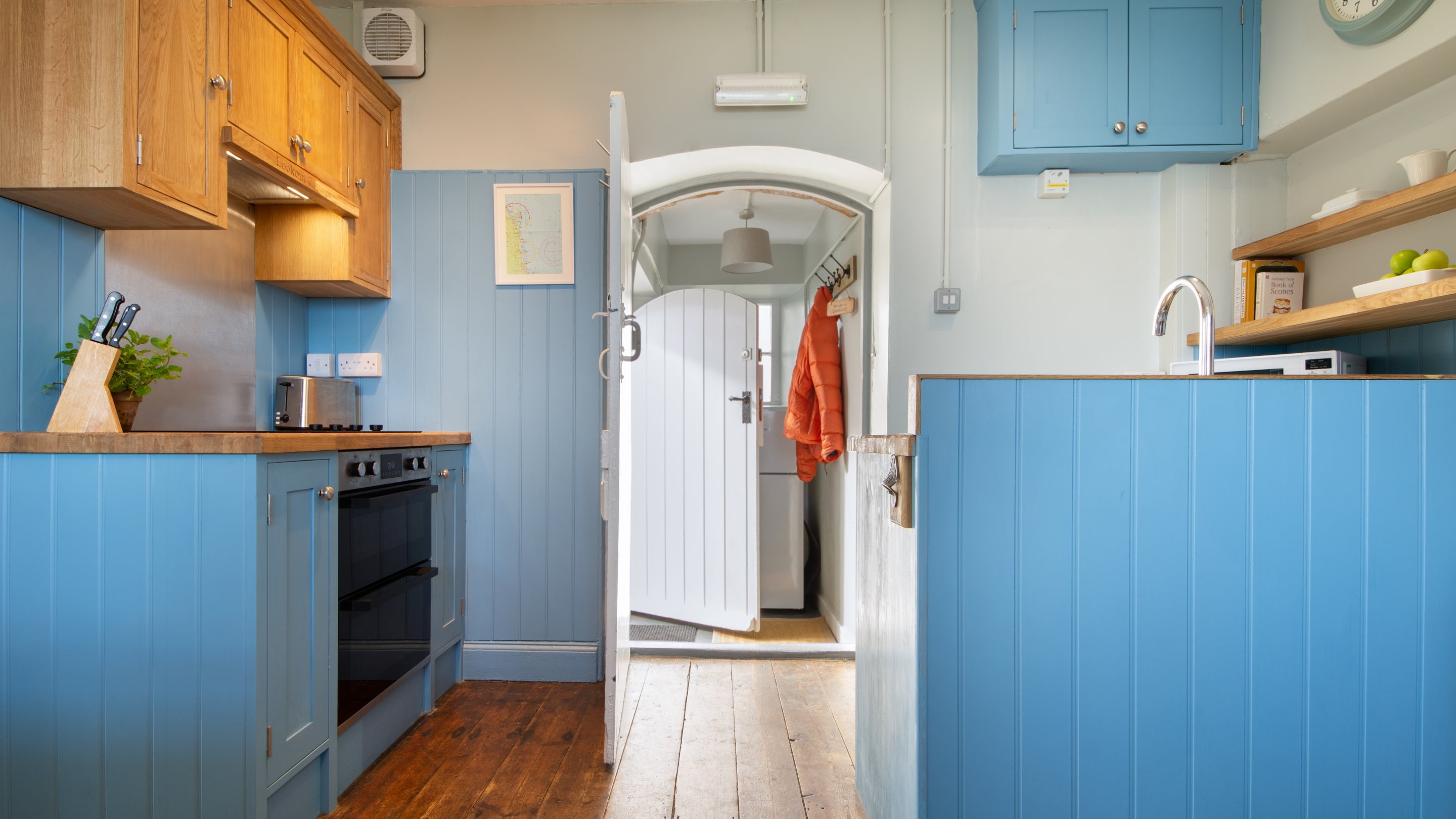 The kitchen, dining and sitting room at Lookout Cottage, Northumberland