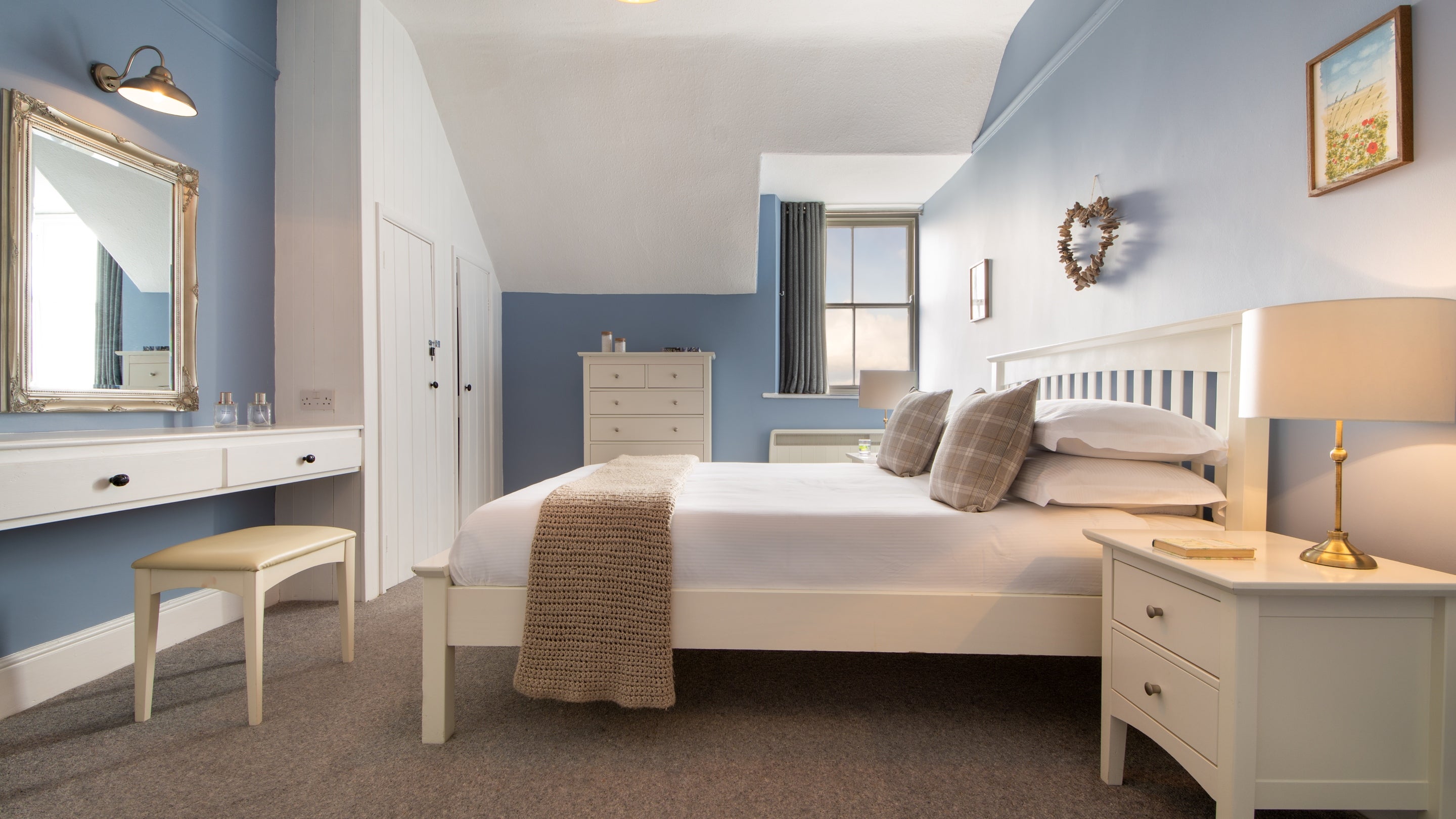 The double bedroom at Rockside Cottage, Northumberland