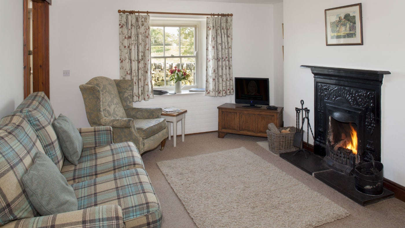 The sitting room at Springwell Cottage, nr Hexham, Northumberland
