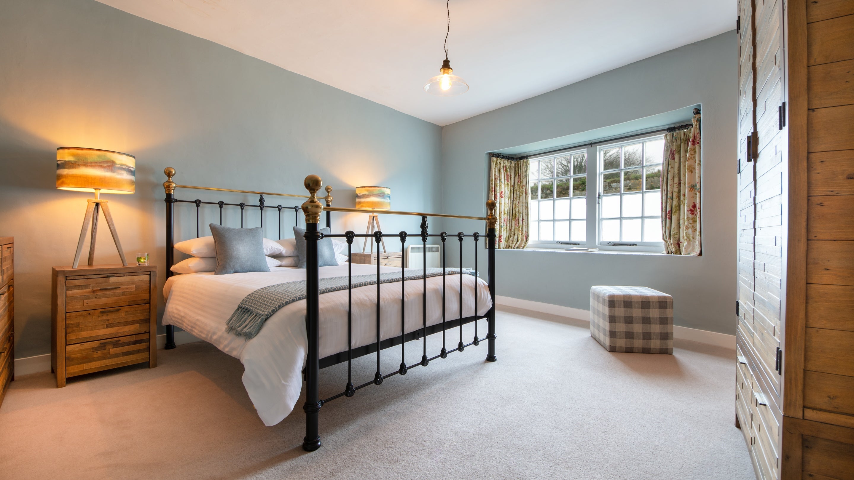 The double bedroom at St Oswald's Cottage, Northumberland