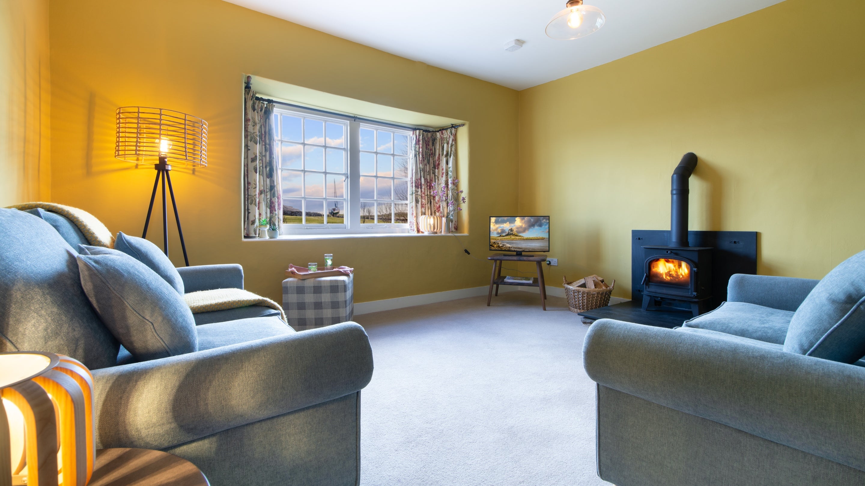 The sitting room at St Oswald's Cottage, Northumberland