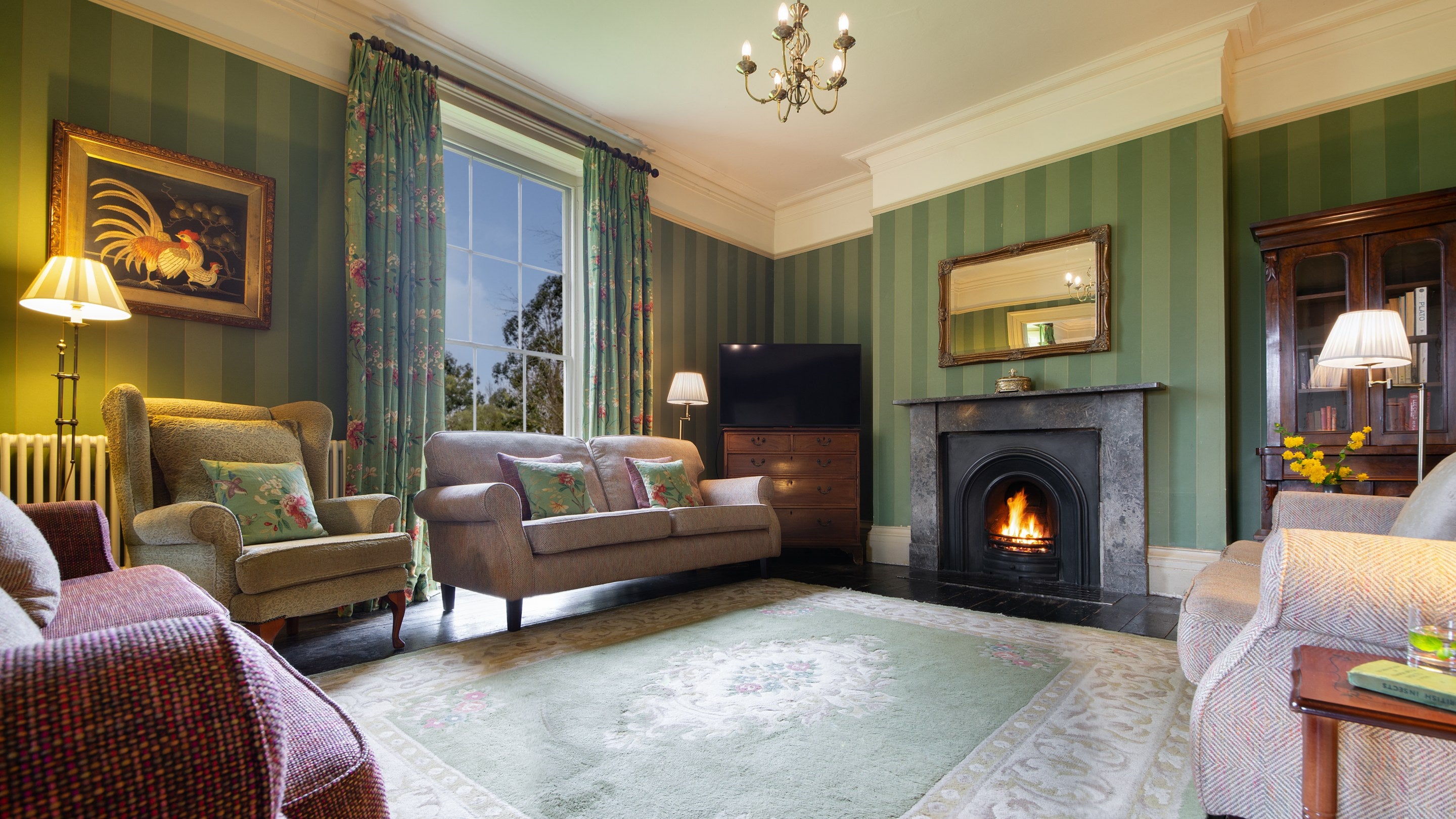 The sitting room at Gunby Old Rectory, Lincolnshire