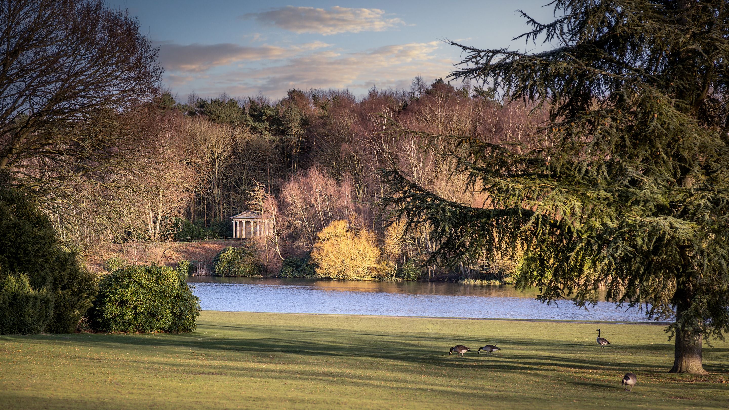 The 83 acre serpentine lake at Kitchen Garden Cottage, Nottinghamshire