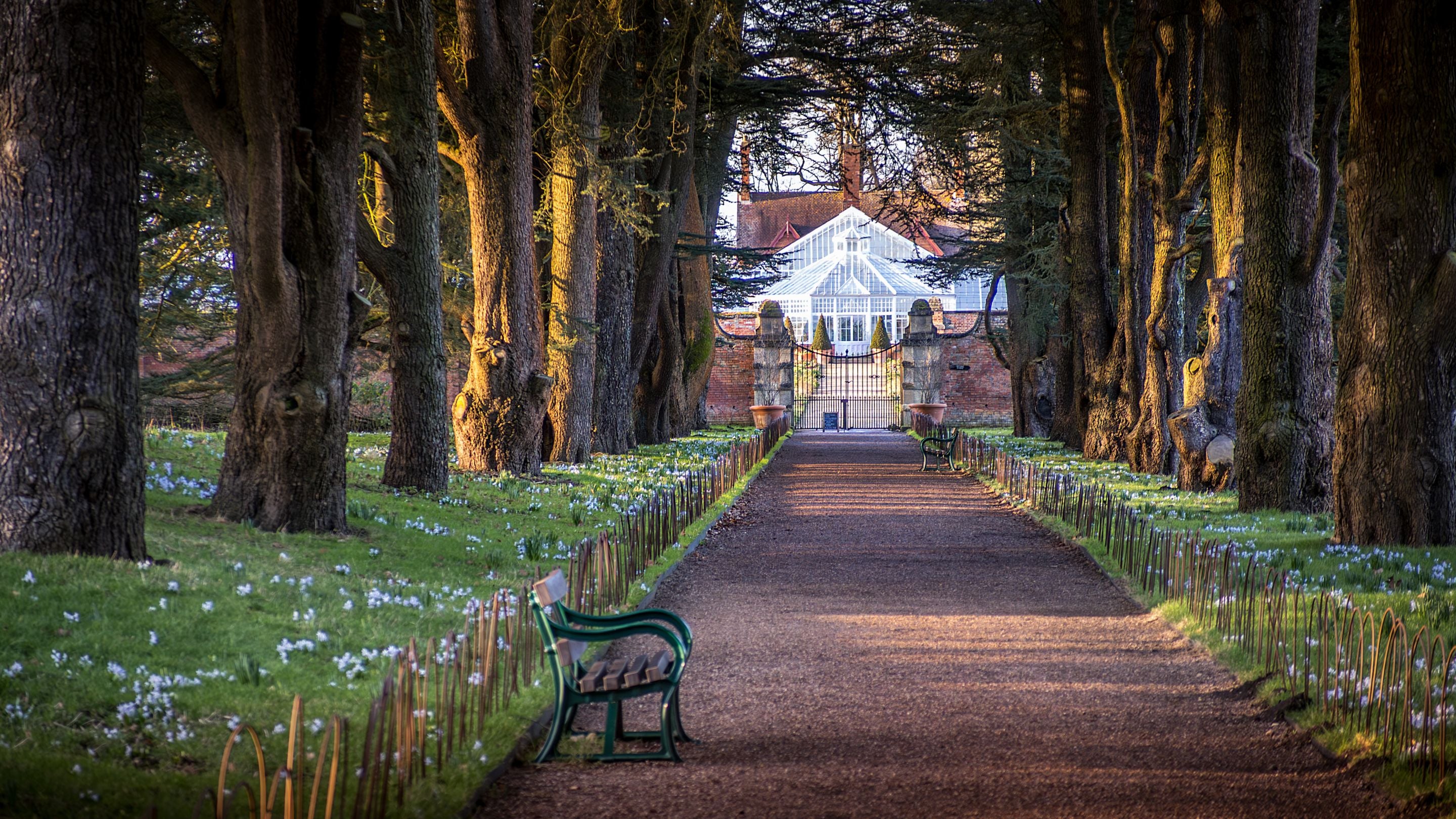 The path to the walled kitchen garden at Clumber Park, Nottinghamshire