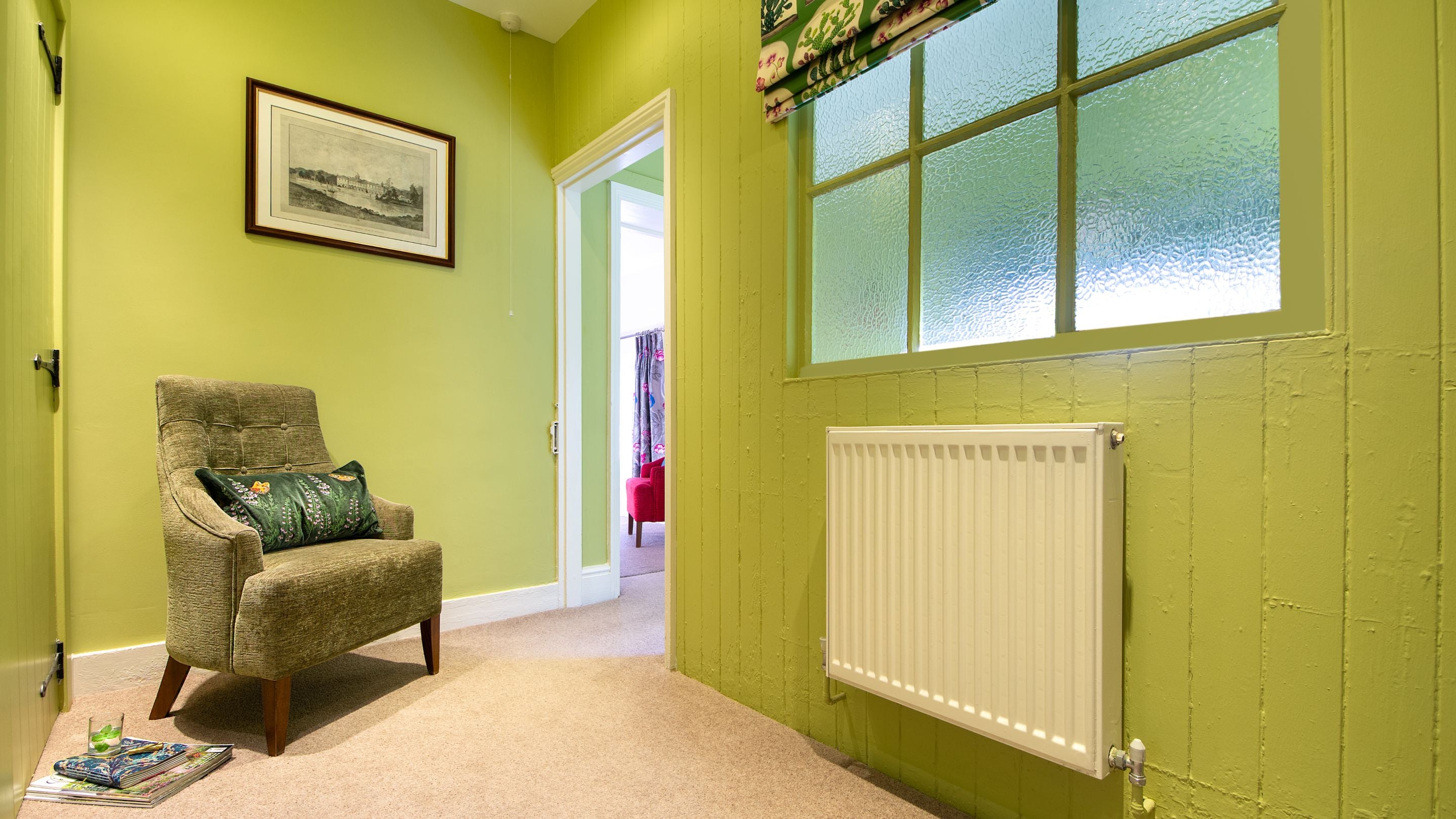 The upstairs landing at Kitchen Garden Cottage, Nottinghamshire