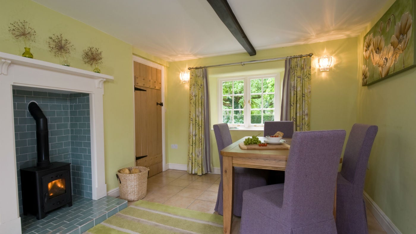 The dining room at Orchard Cottage, Gunby Hall, nr Skegness, Lincolnshire