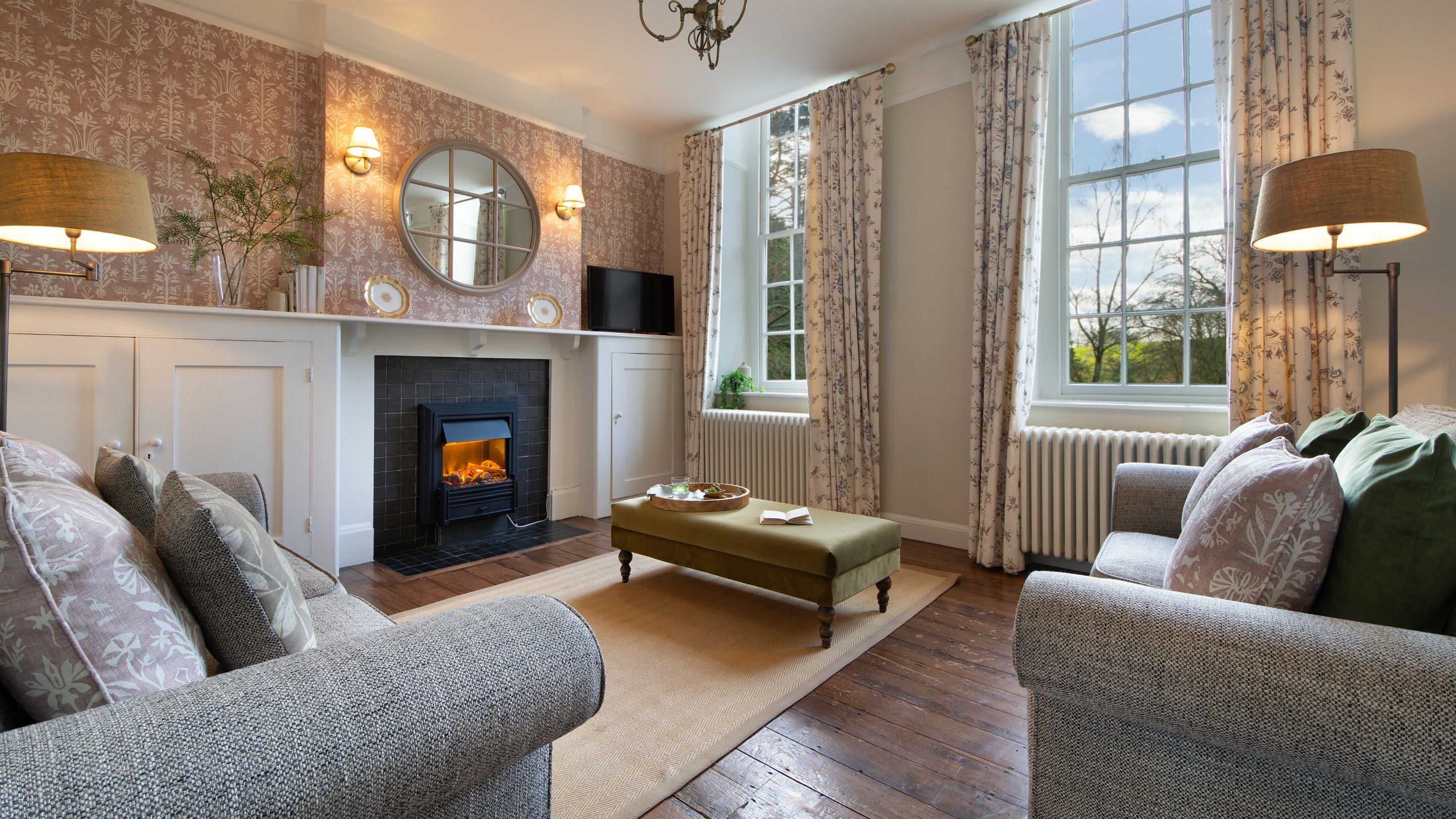 The open-plan kitchen, dining and sitting room at Bog Cottage, Oxfordshire