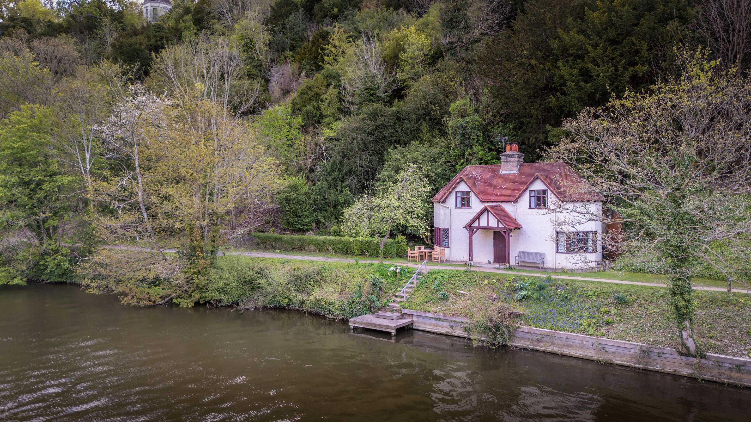 An aerial view of Cliveden New Cottage, Berkshire