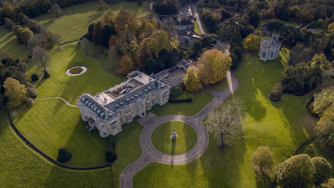 An aerial view of Hartwell House and Spa, Buckinghamshire