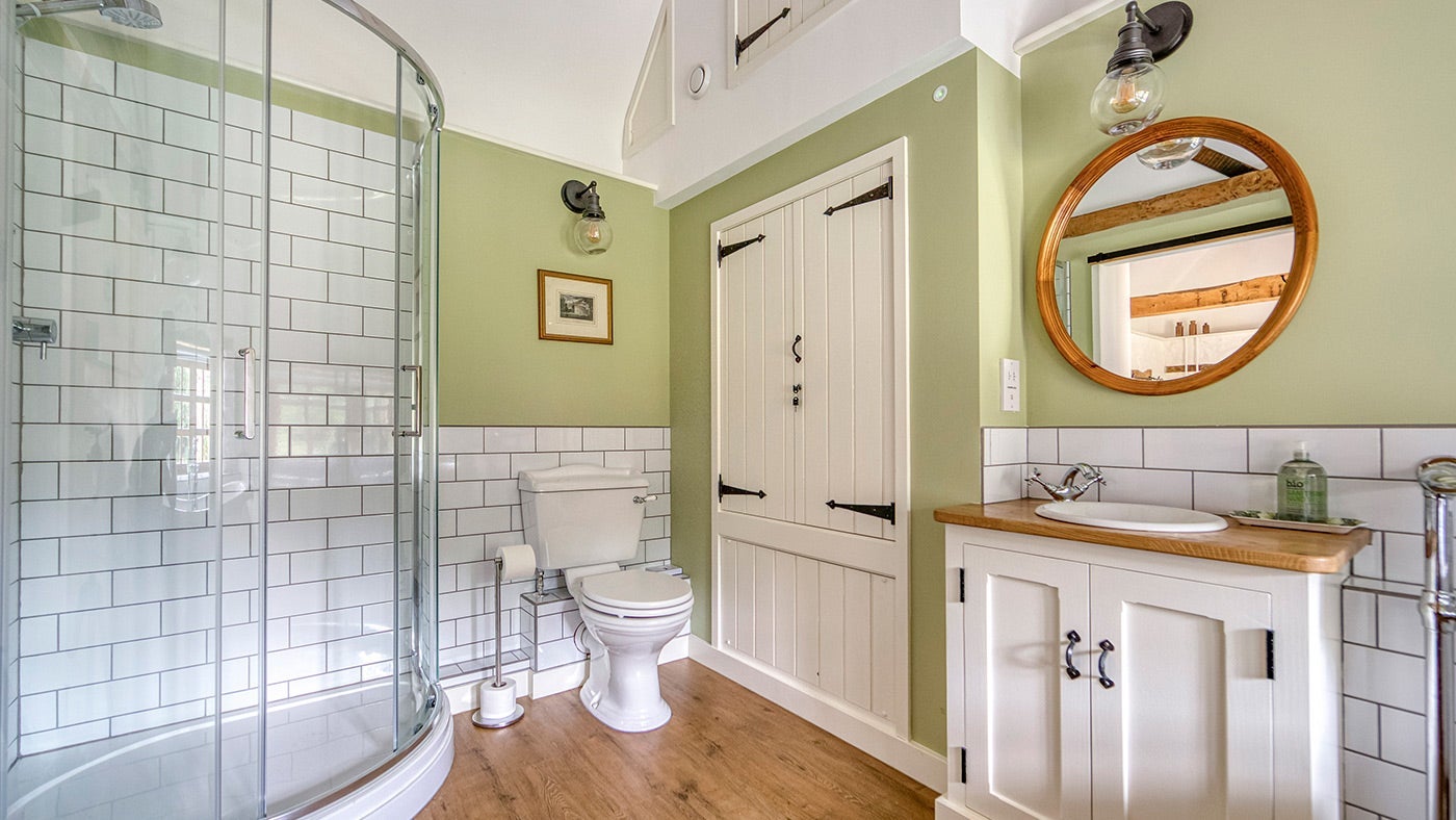 The bathroom area at Old Slaughter House, Oxfordshire