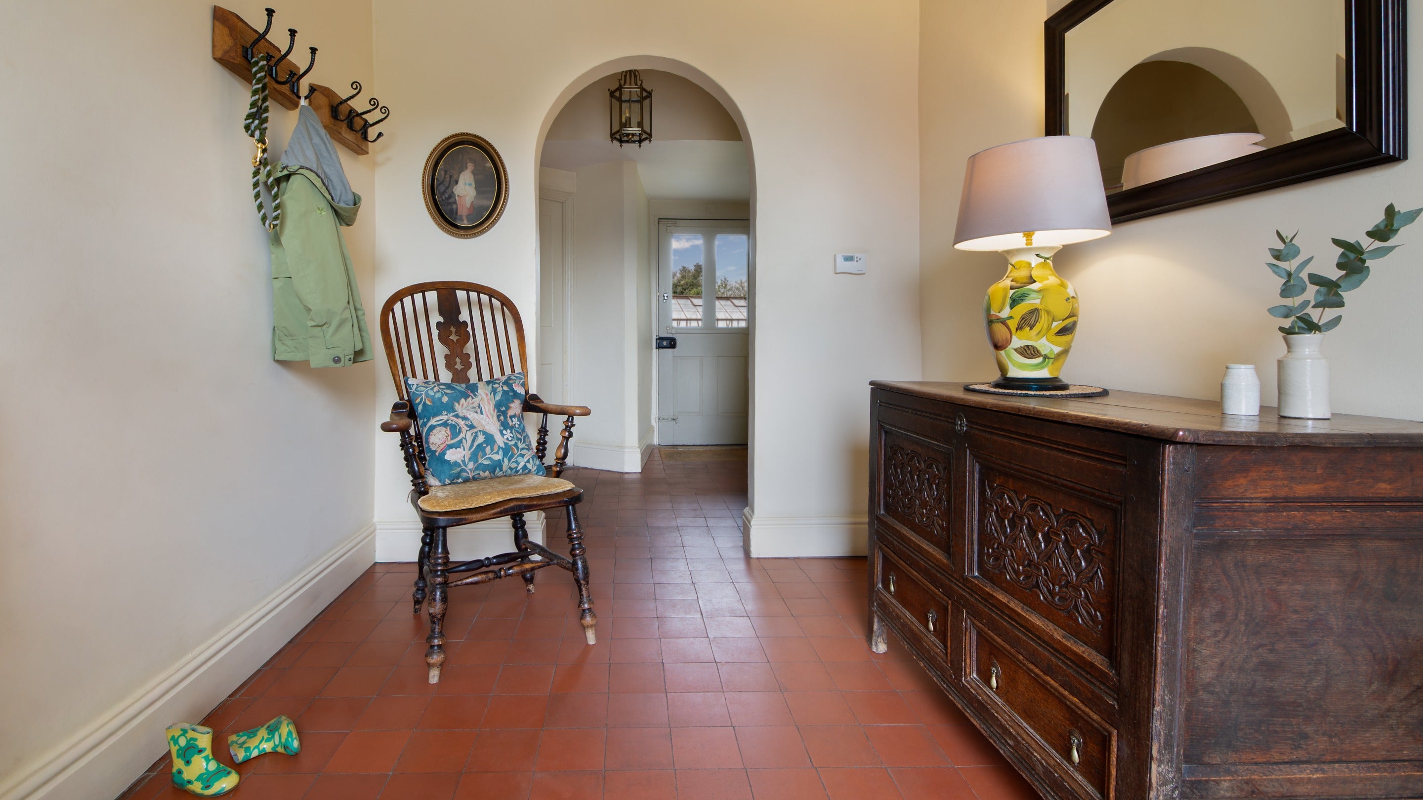 The entrance hall at 4 Stable Yard Cottage, Derbyshire