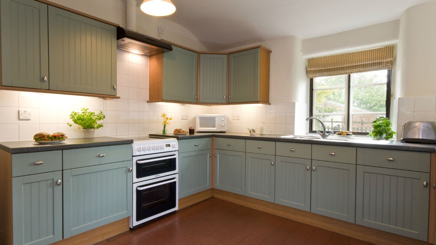 The kitchen at 4 Stable Yard Cottage, nr Chesterfield, Derbyshire