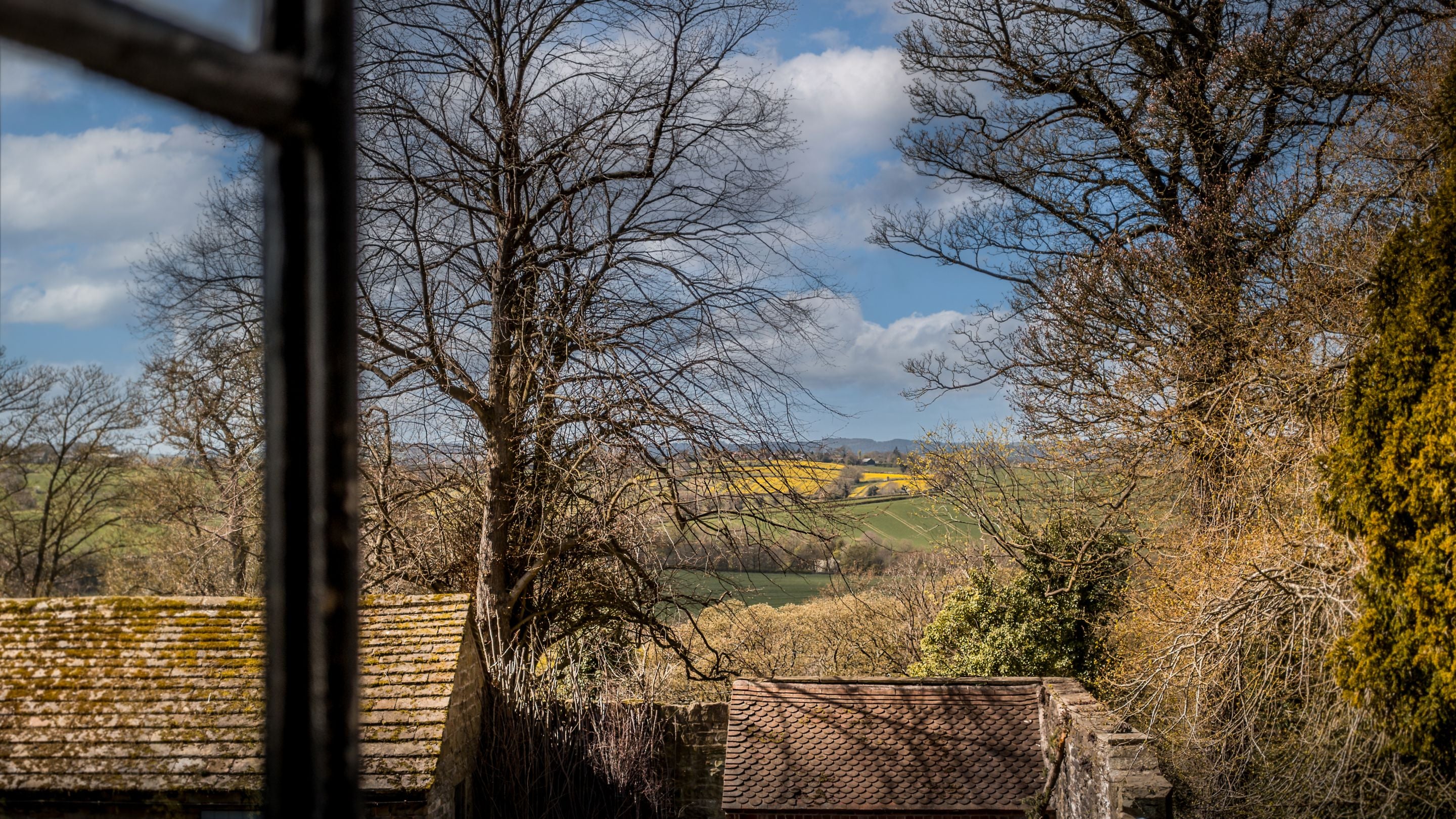 The countryside views from a window at 6 High Hazels, Derbyshire