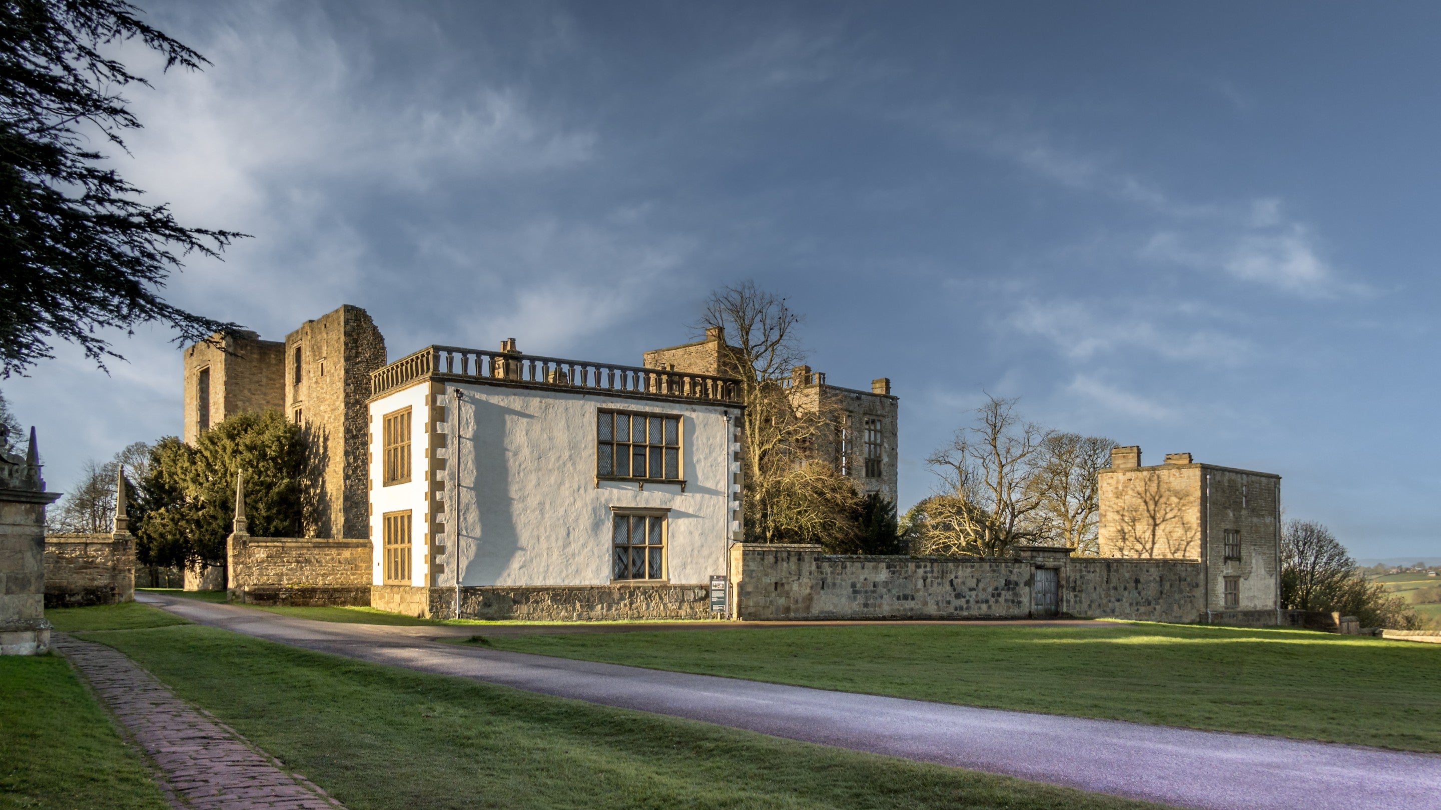 Hardwick East Lodge in front of Old Hardwick Hall, Derbyshire