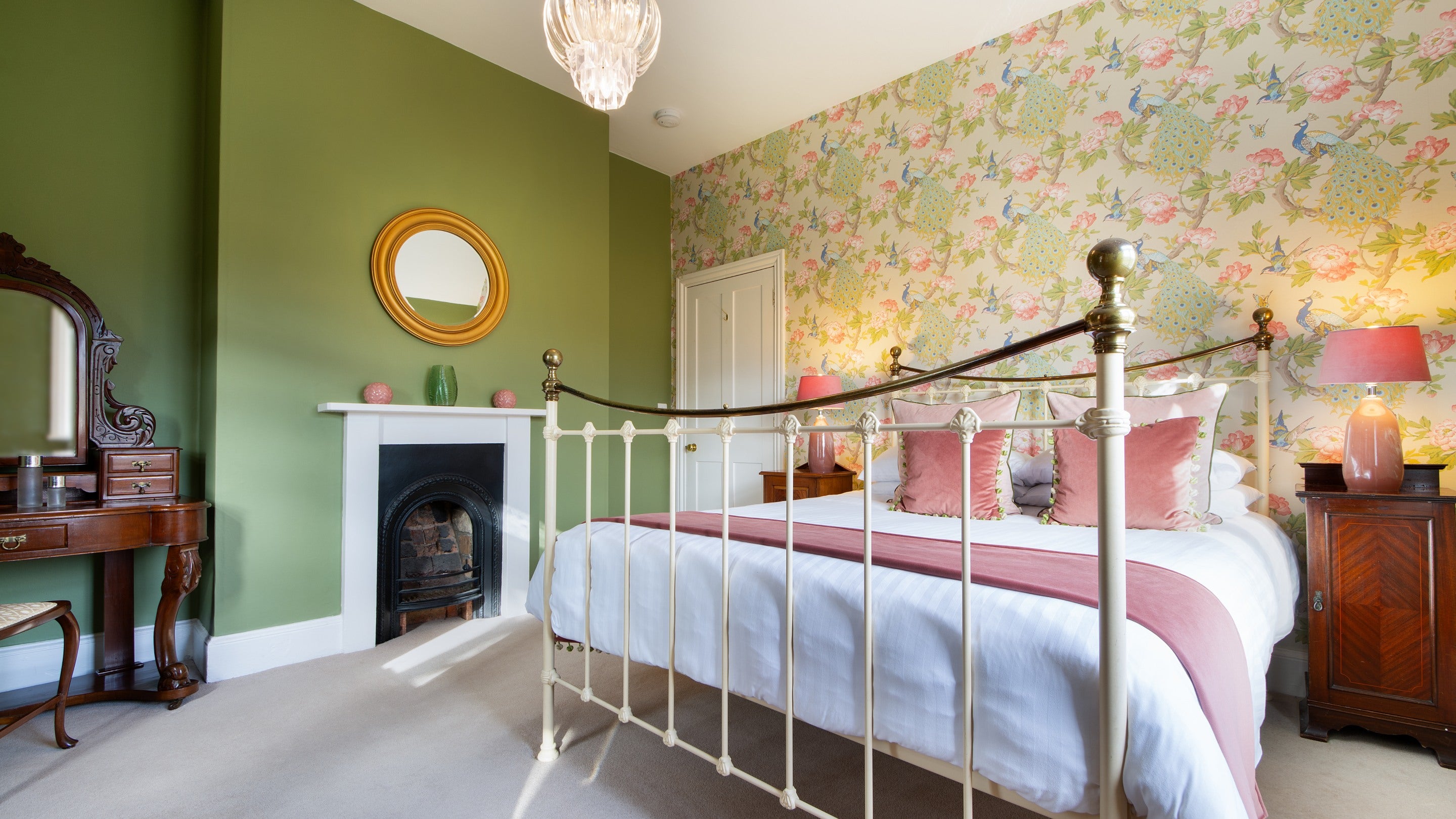 One of the double bedrooms at Kedleston Park House, Derbyshire