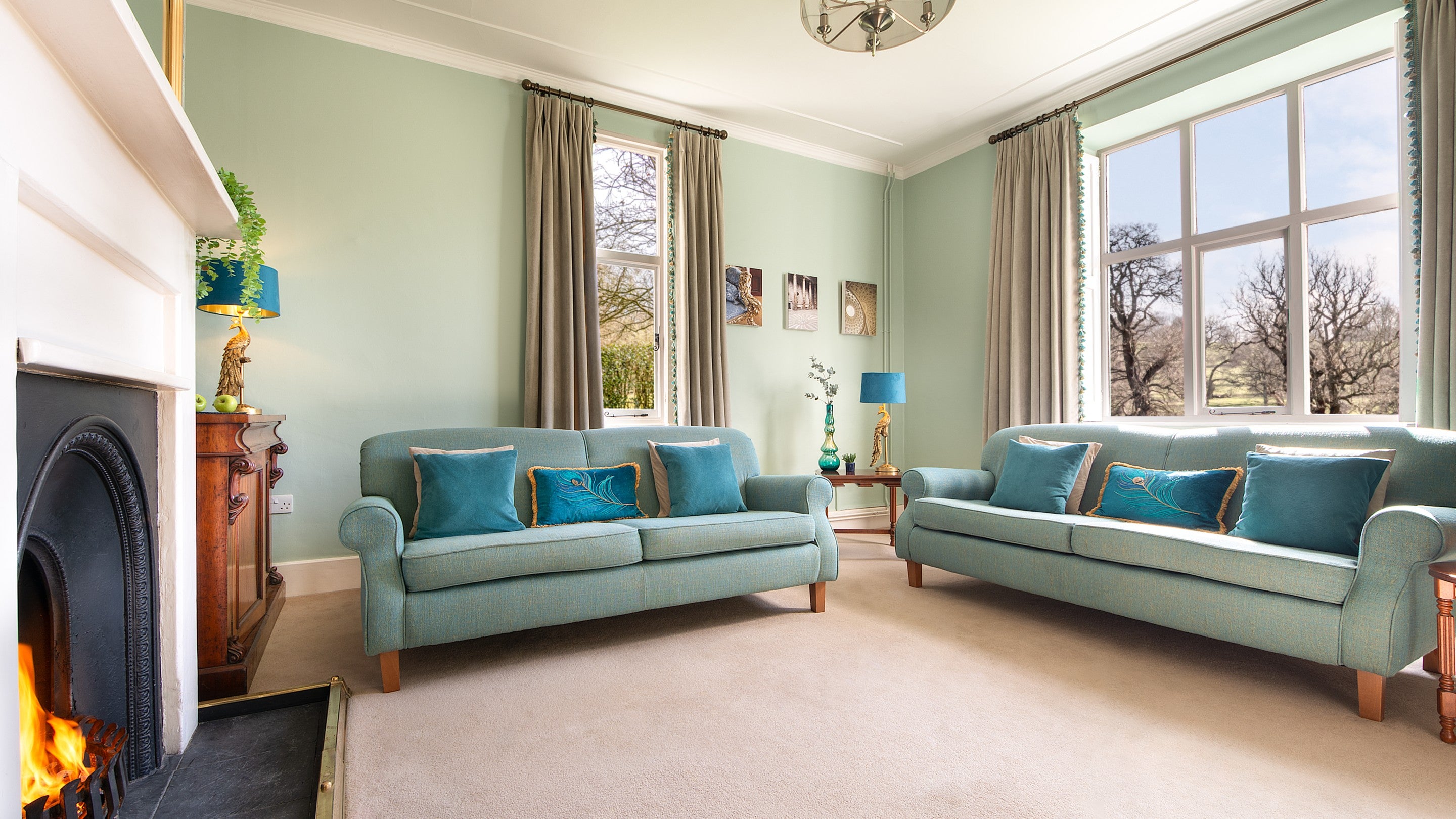 The sitting room at Kedleston Park House, Derbyshire