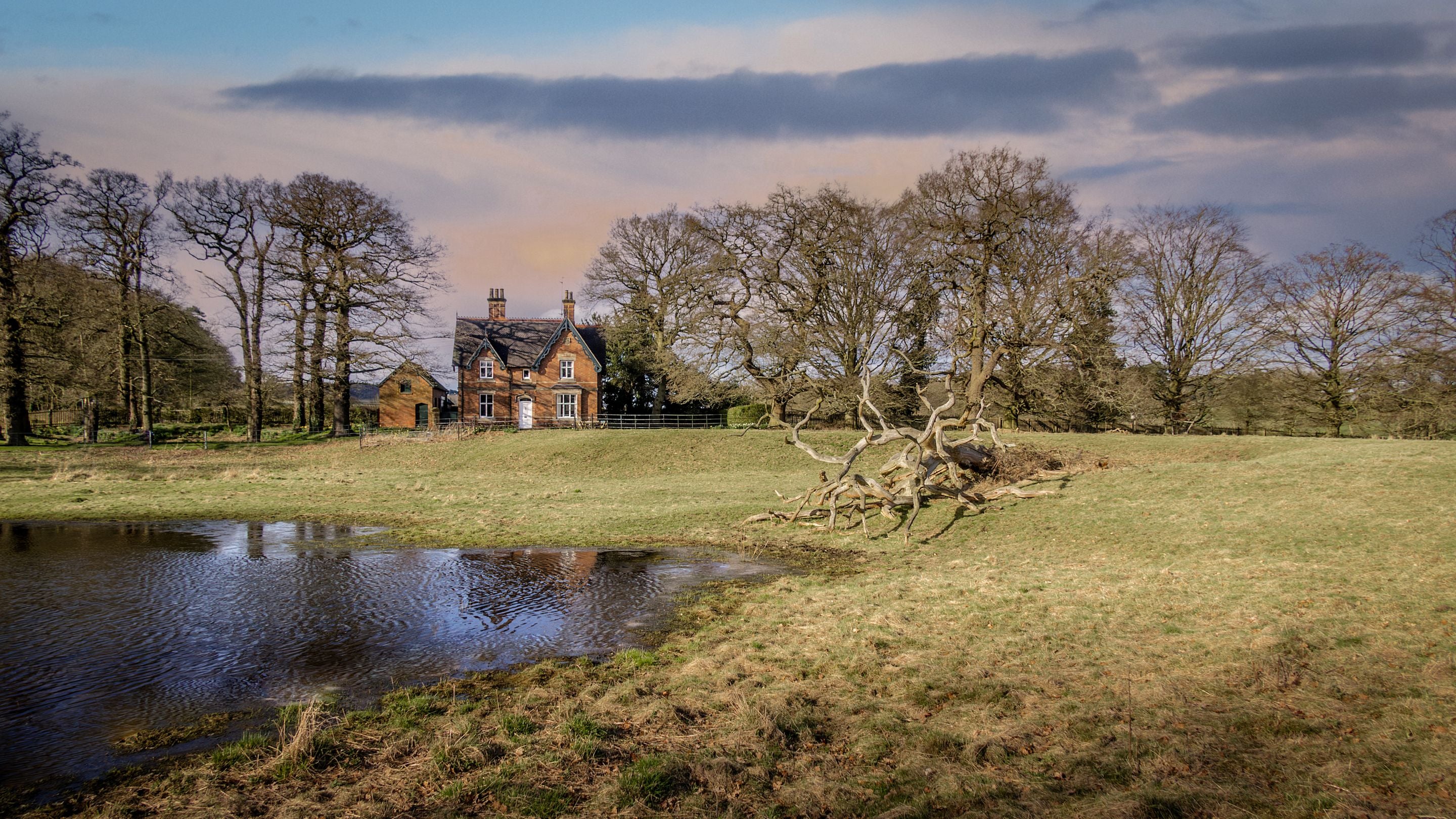 A view of Kedleston Park House from the surrounding parkland, Derbyshire