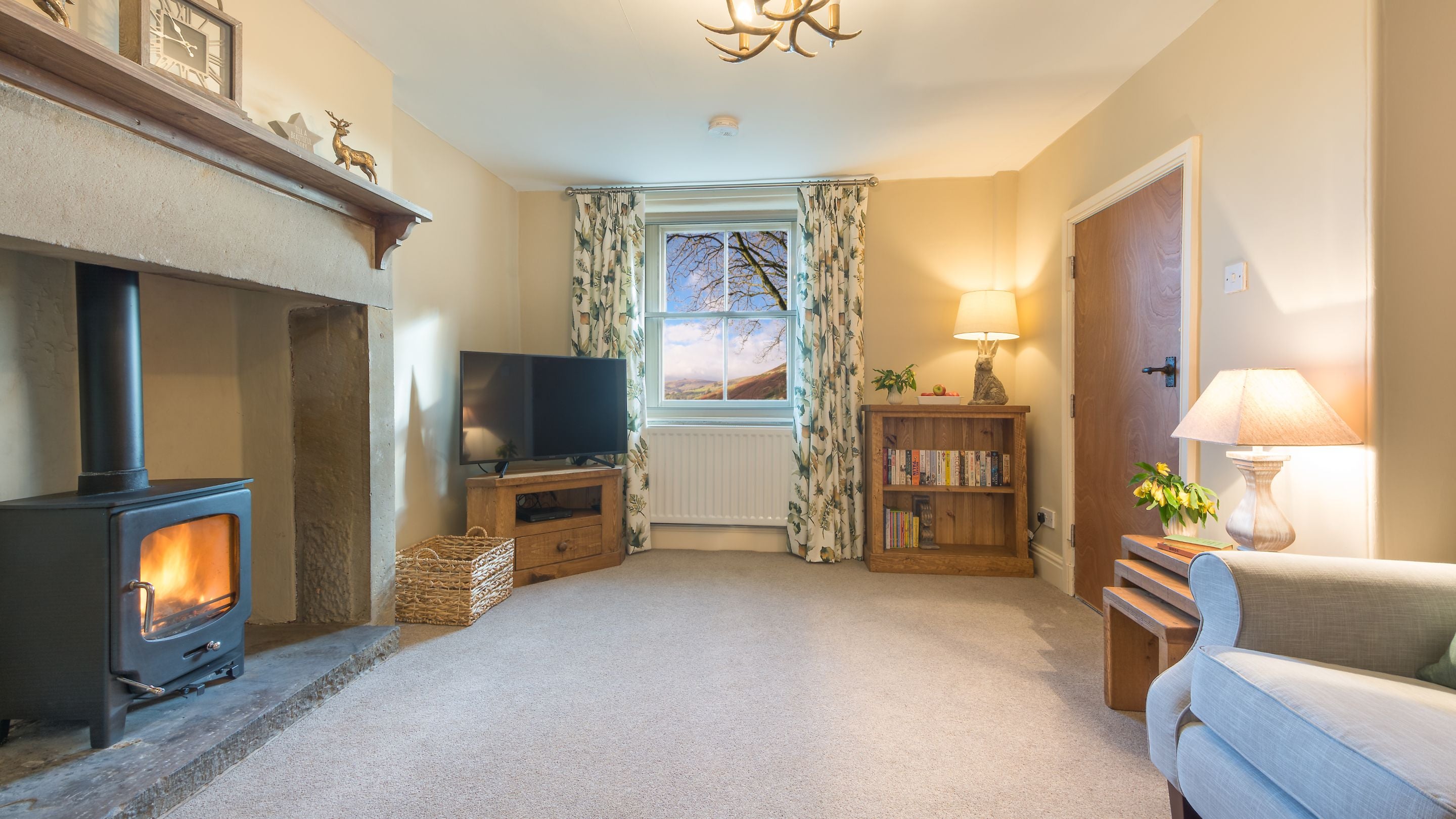 The sitting room at Mam Farm, Derbyshire