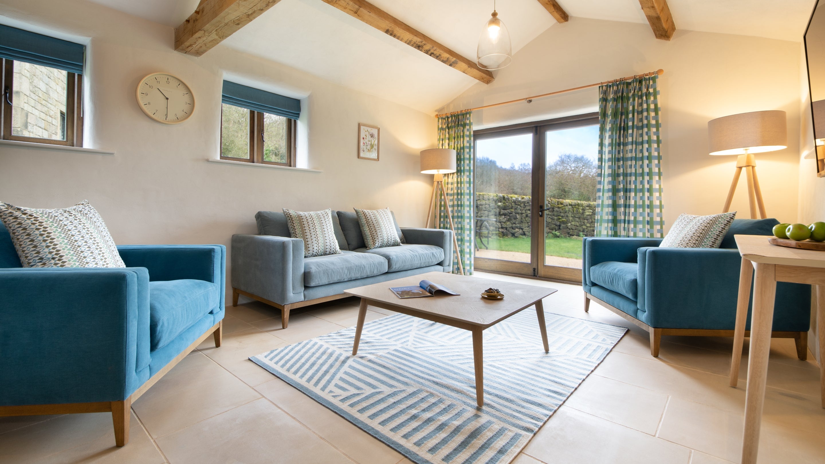 The sitting and dining room at Millstone Barn, Derbyshire