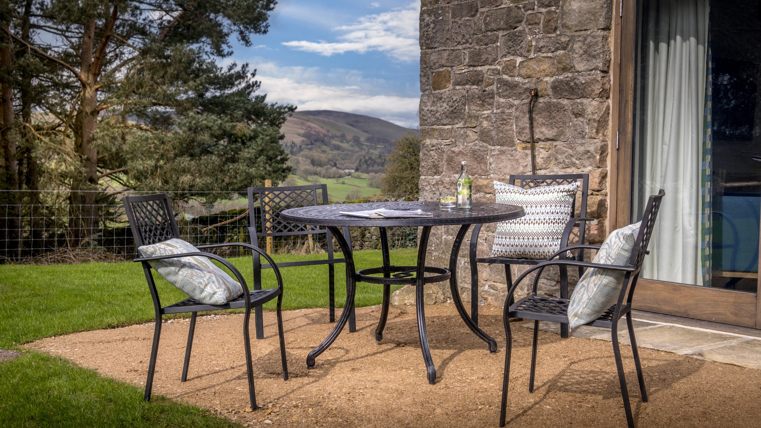 The outdoor seating at Millstone Barn, Derbyshire