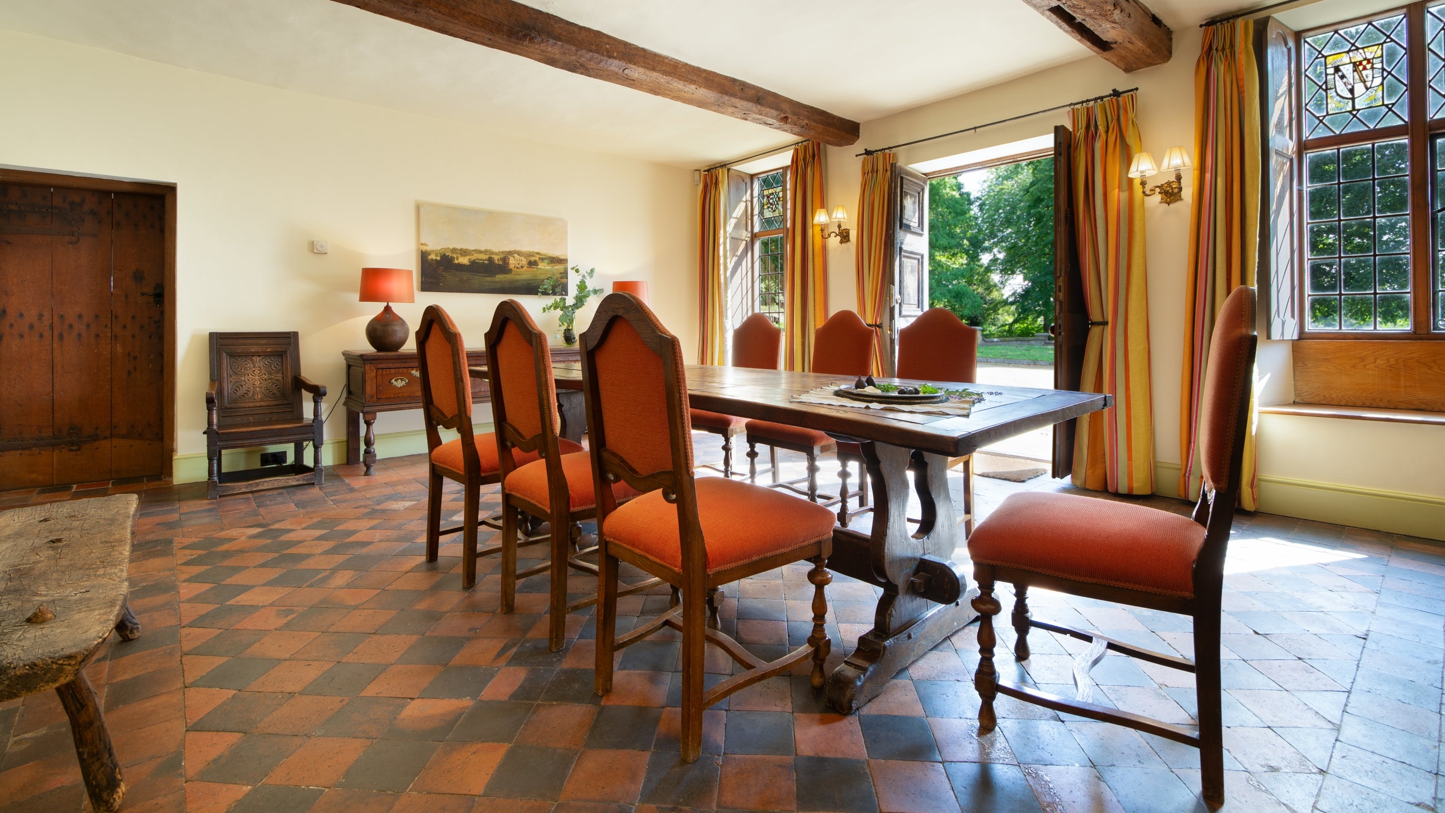 The dining room at Norbury Manor, Derbyshire