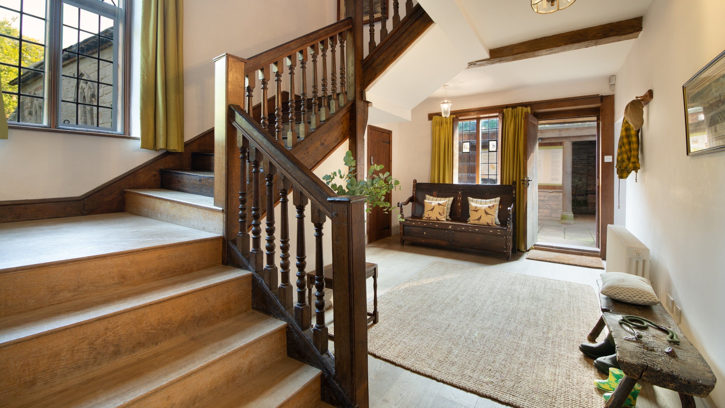 The entrance hall at Norbury Manor, Derbyshire