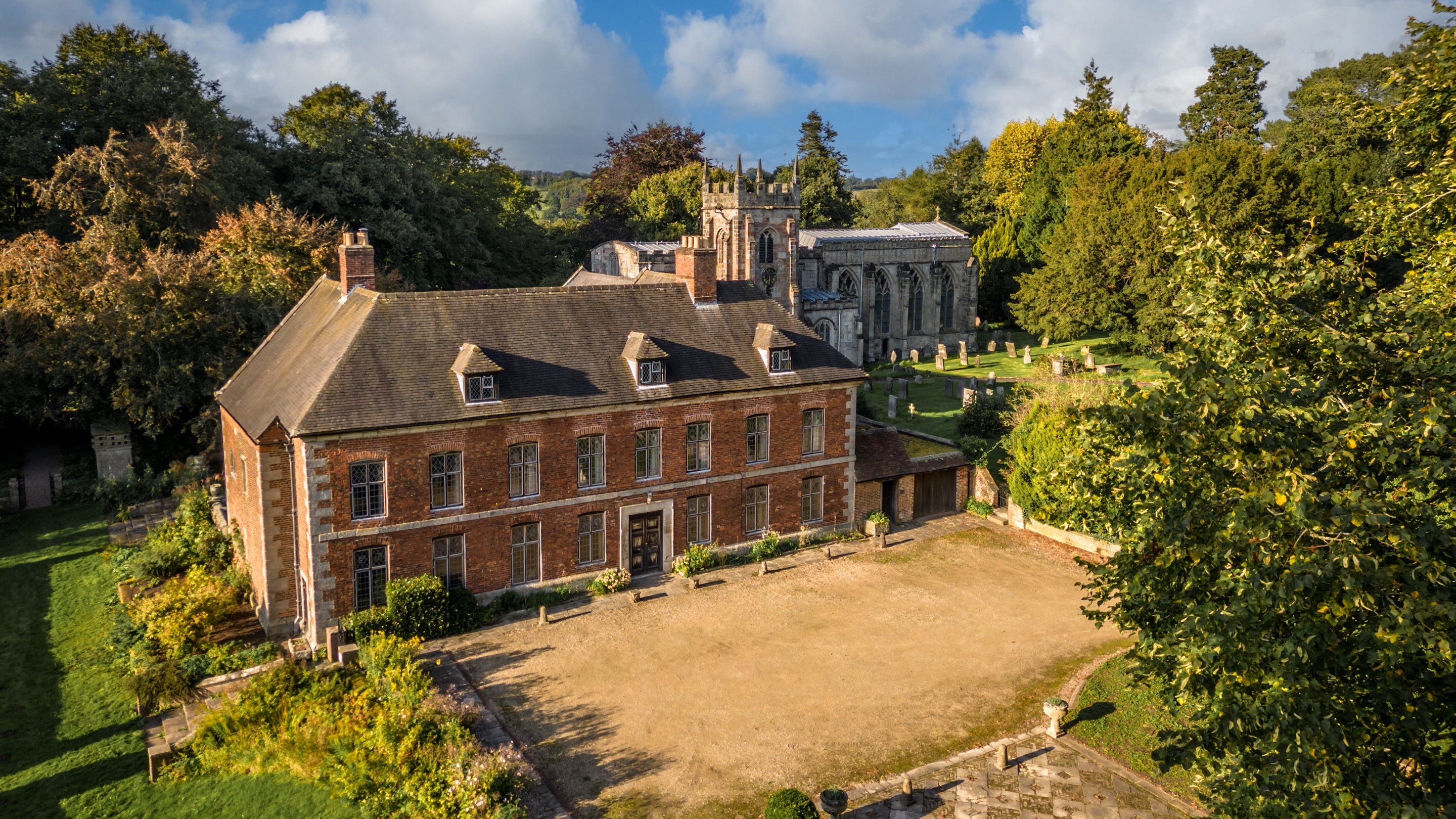 The exterior of Norbury Manor, Derbyshire