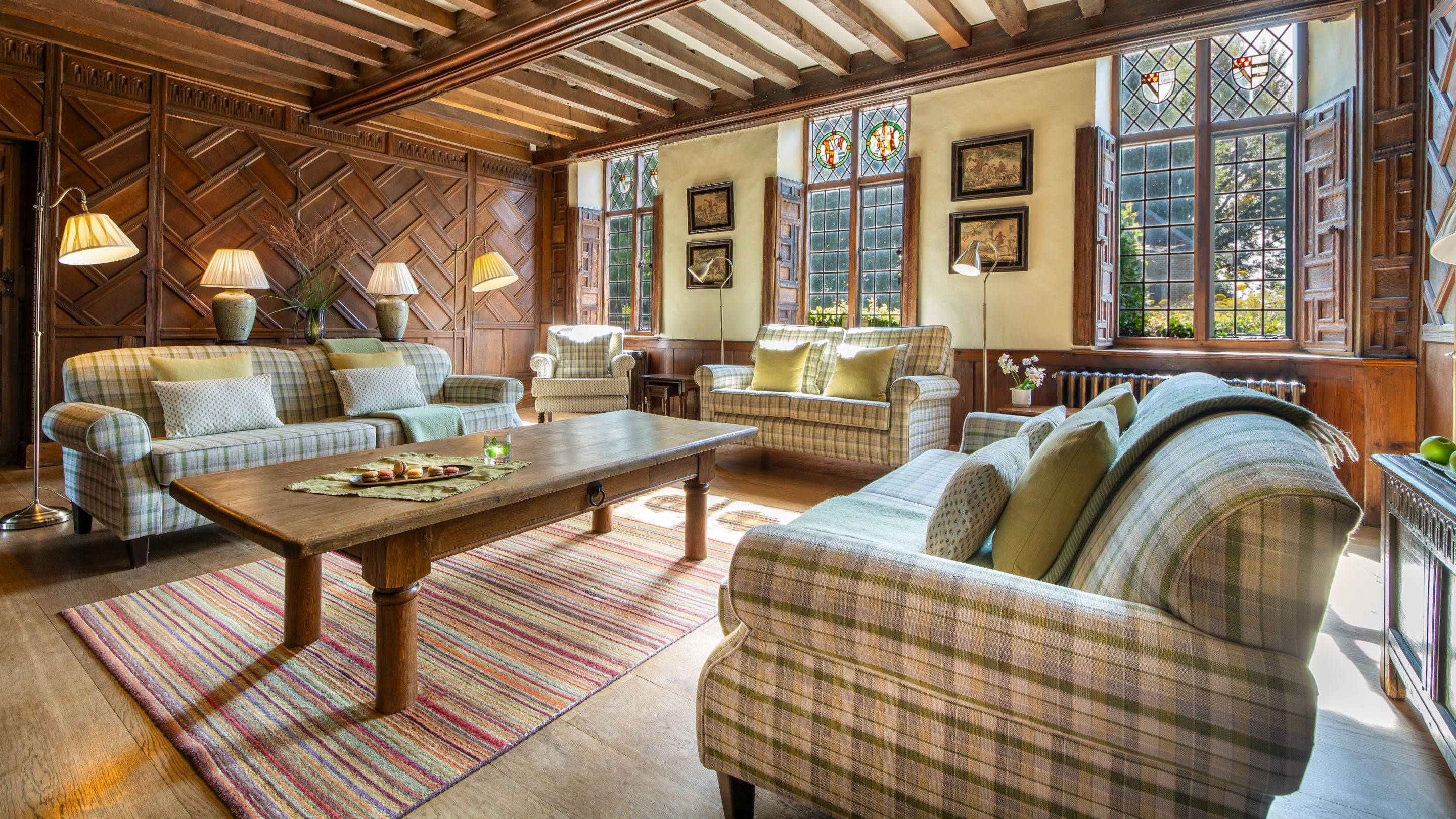 The sitting room at Norbury Manor, Derbyshire
