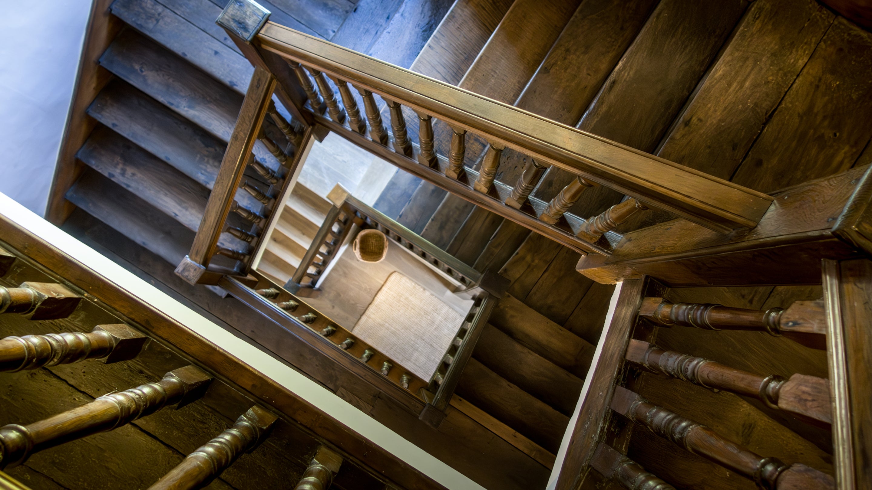 The staircase at Norbury Manor, Derbyshire