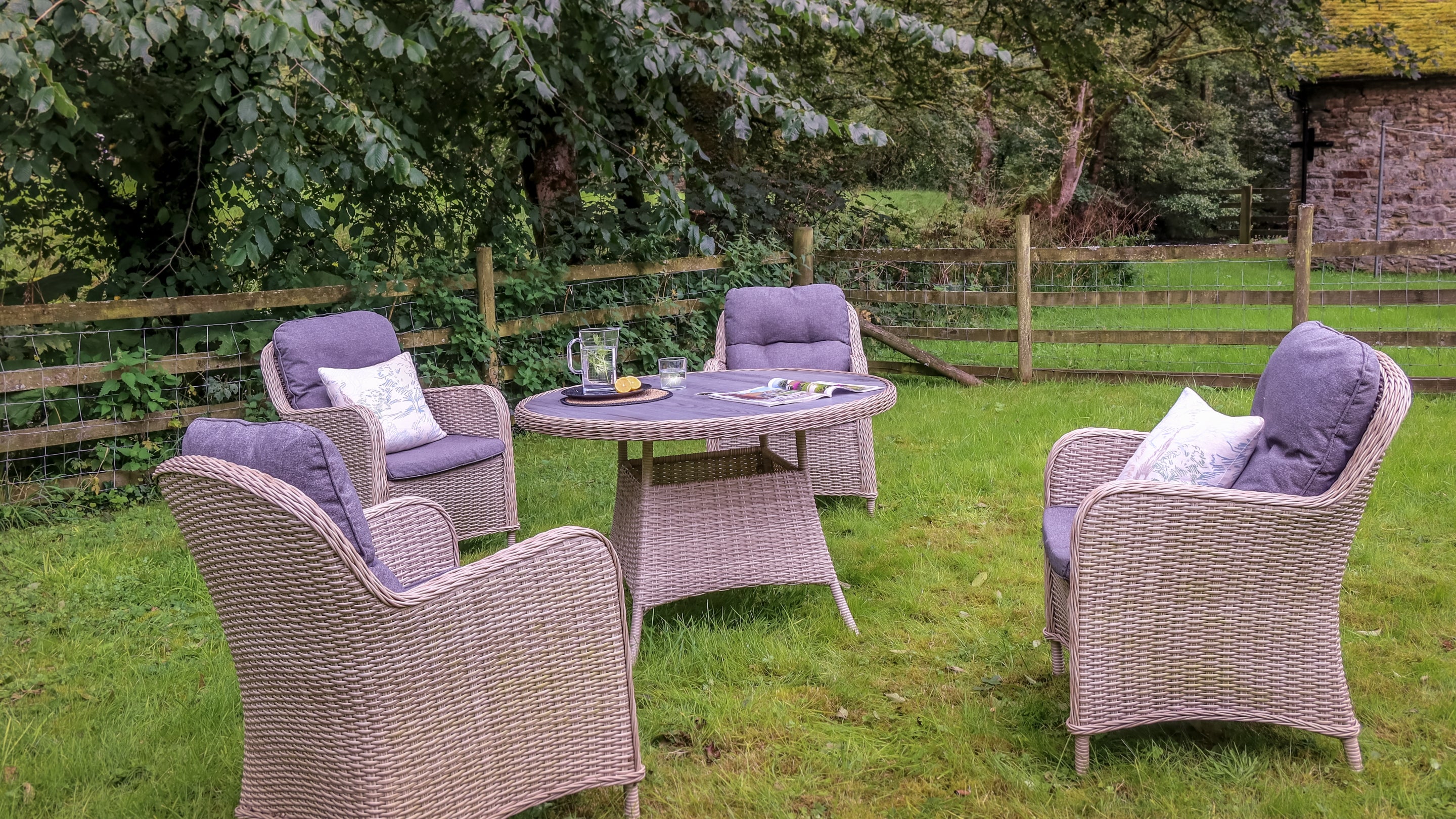 The outdoor seating area at Redhurst. Derbyshire
