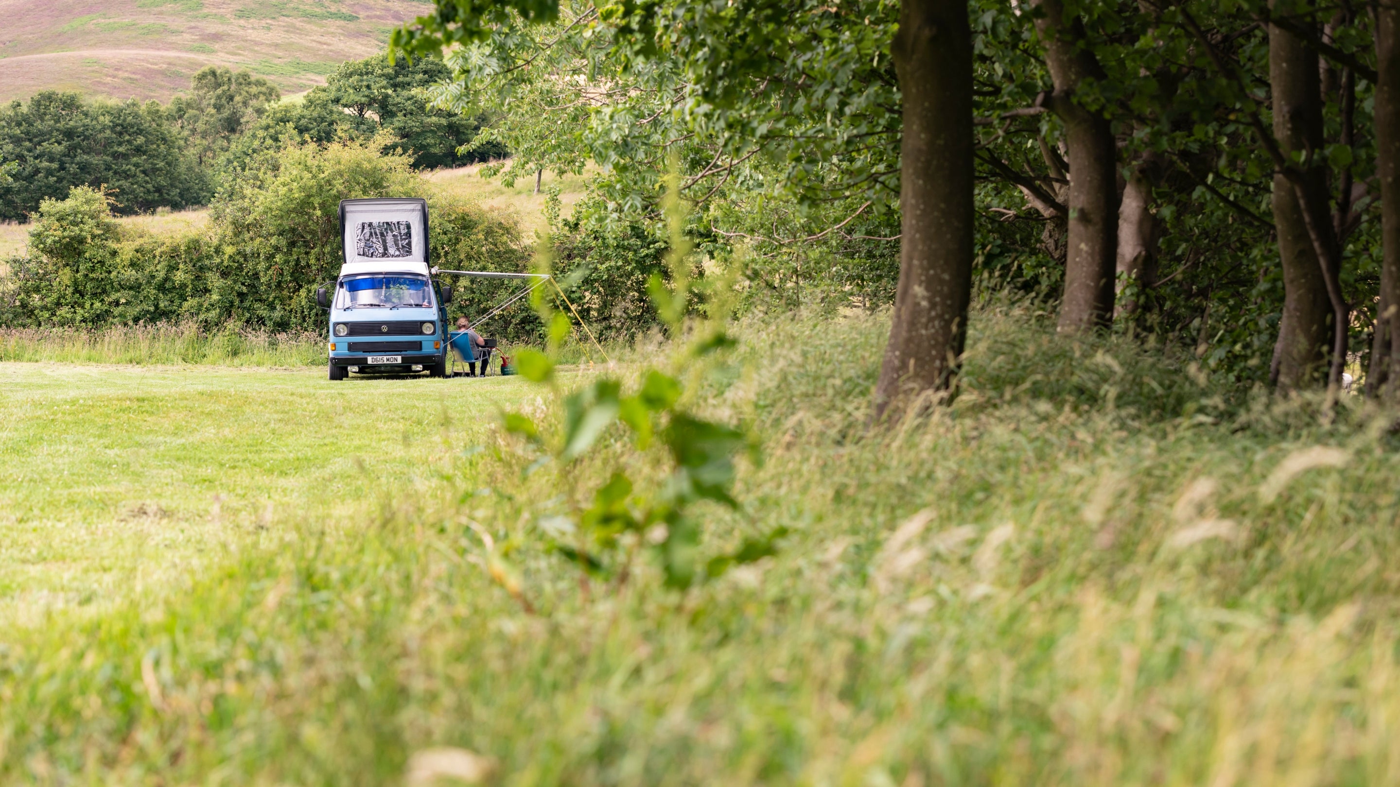 Campervan at Upper Booth Farm Campsite, Derbyshire