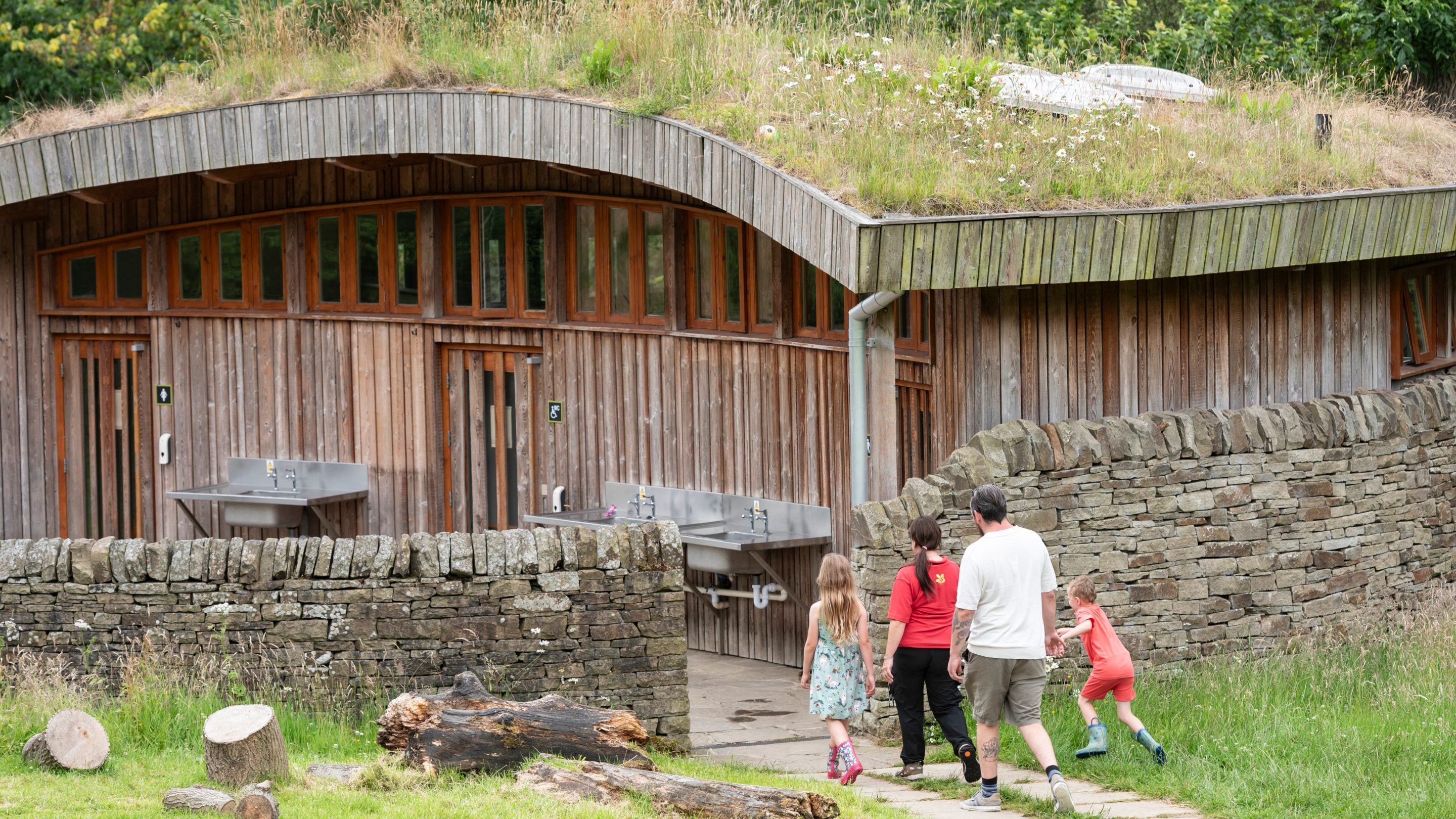 The facilities block at Upper Booth Farm Campsite, Derbyshire