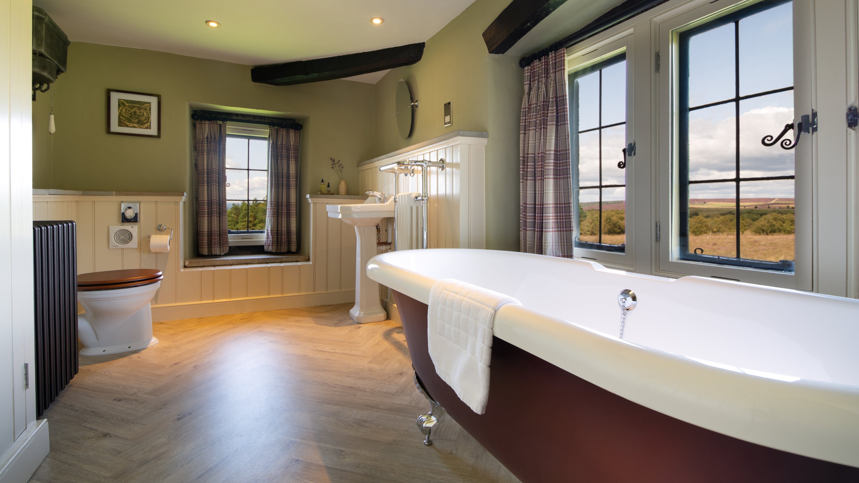 The bathroom at White Edge Lodge, Derbyshire