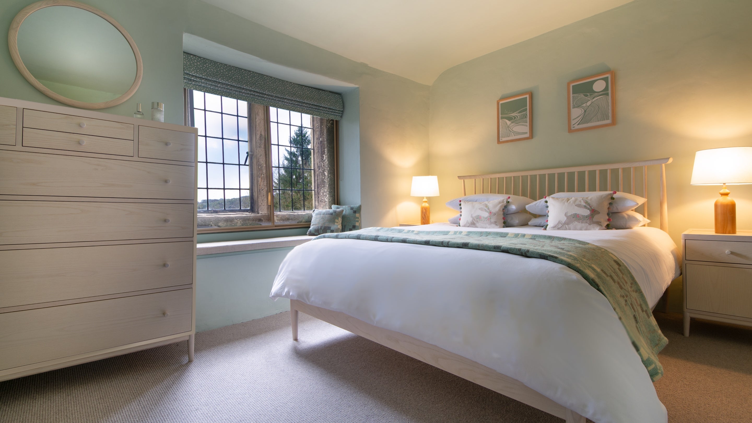 The double bedroom at Wilson Farmhouse, Derbyshire