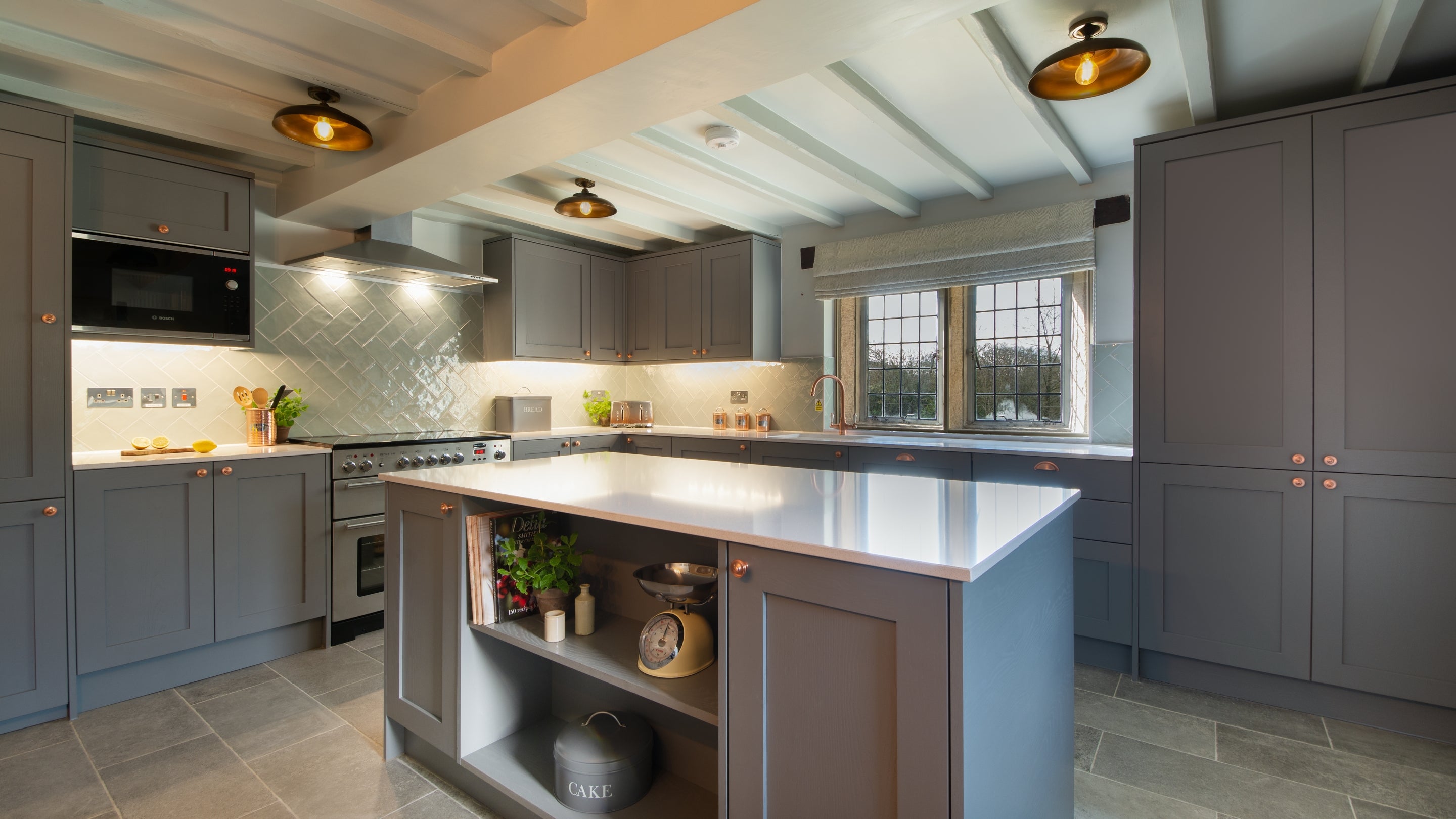 The kitchen and dining room at Wilson Farmhouse, Derbyshire