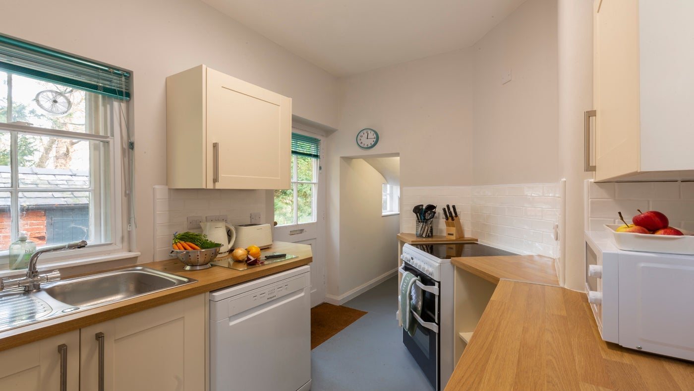 The spacious kitchen at 1 Lichfield Lodge, Staffordshire