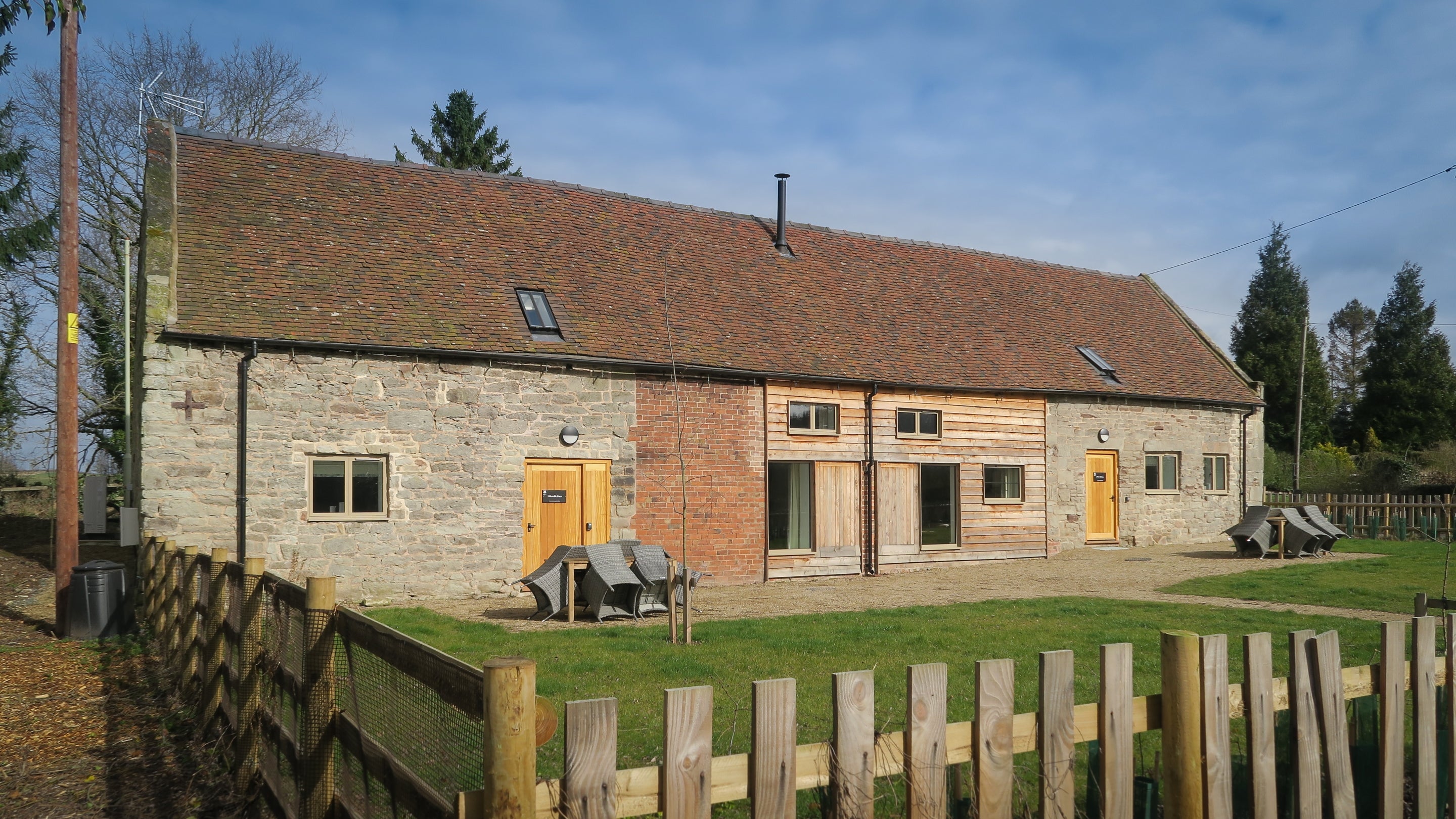 The exterior of 1 and 2 Morville Barns, Shropshire