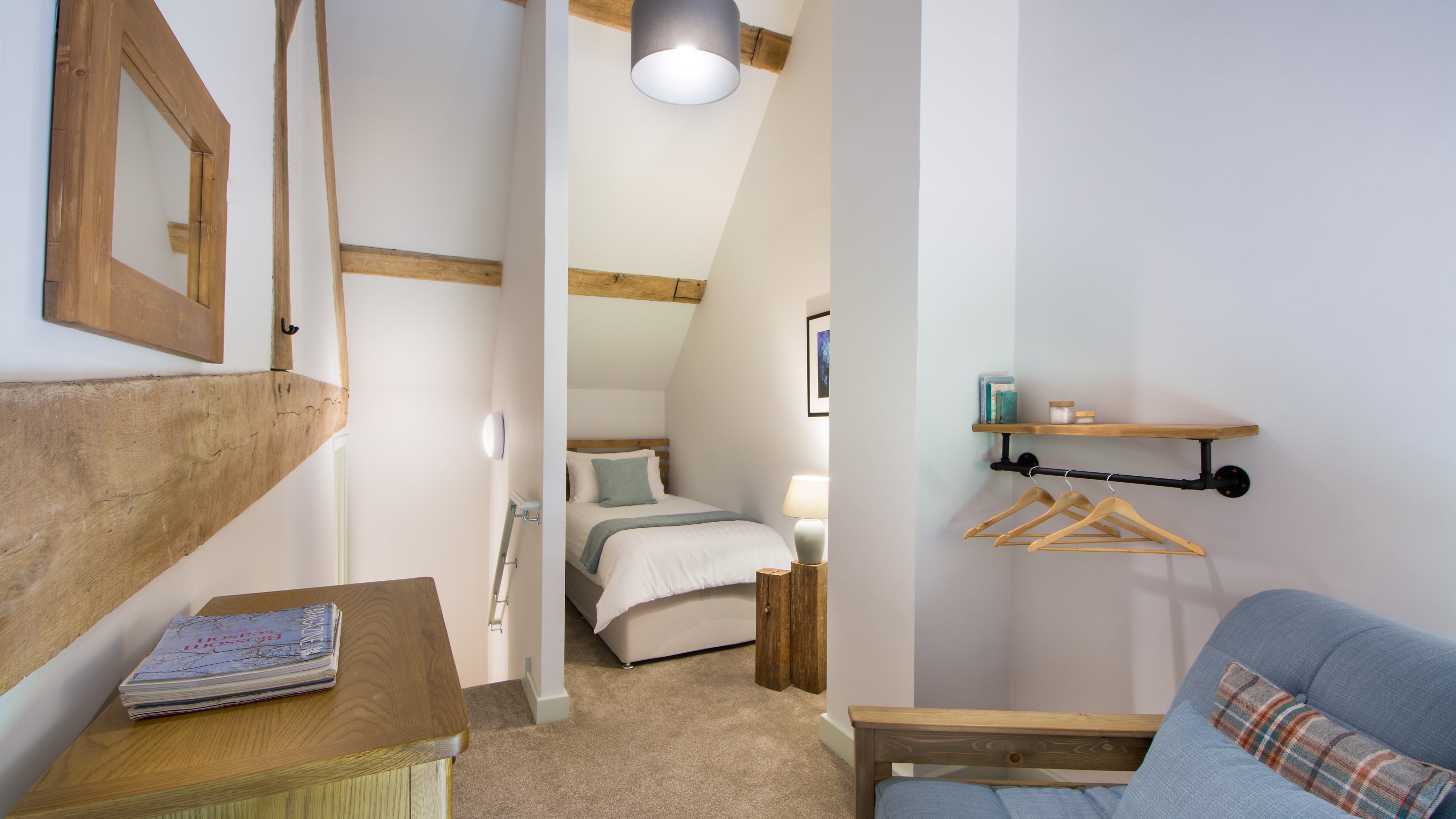 The single bedroom at 1 Morville Barn, Shropshire