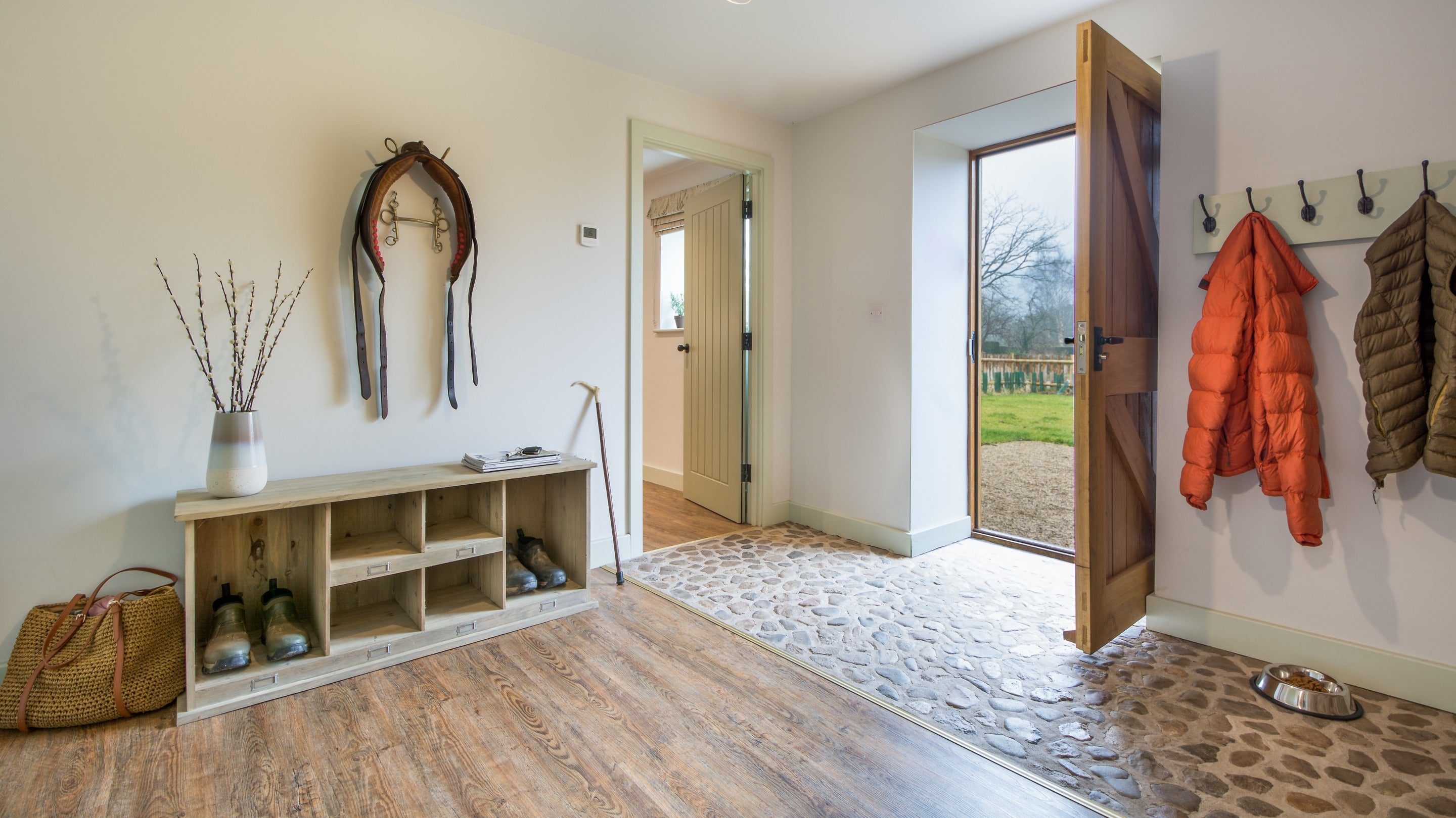 The entrance hall at 2 Morville Barn, Shropshire