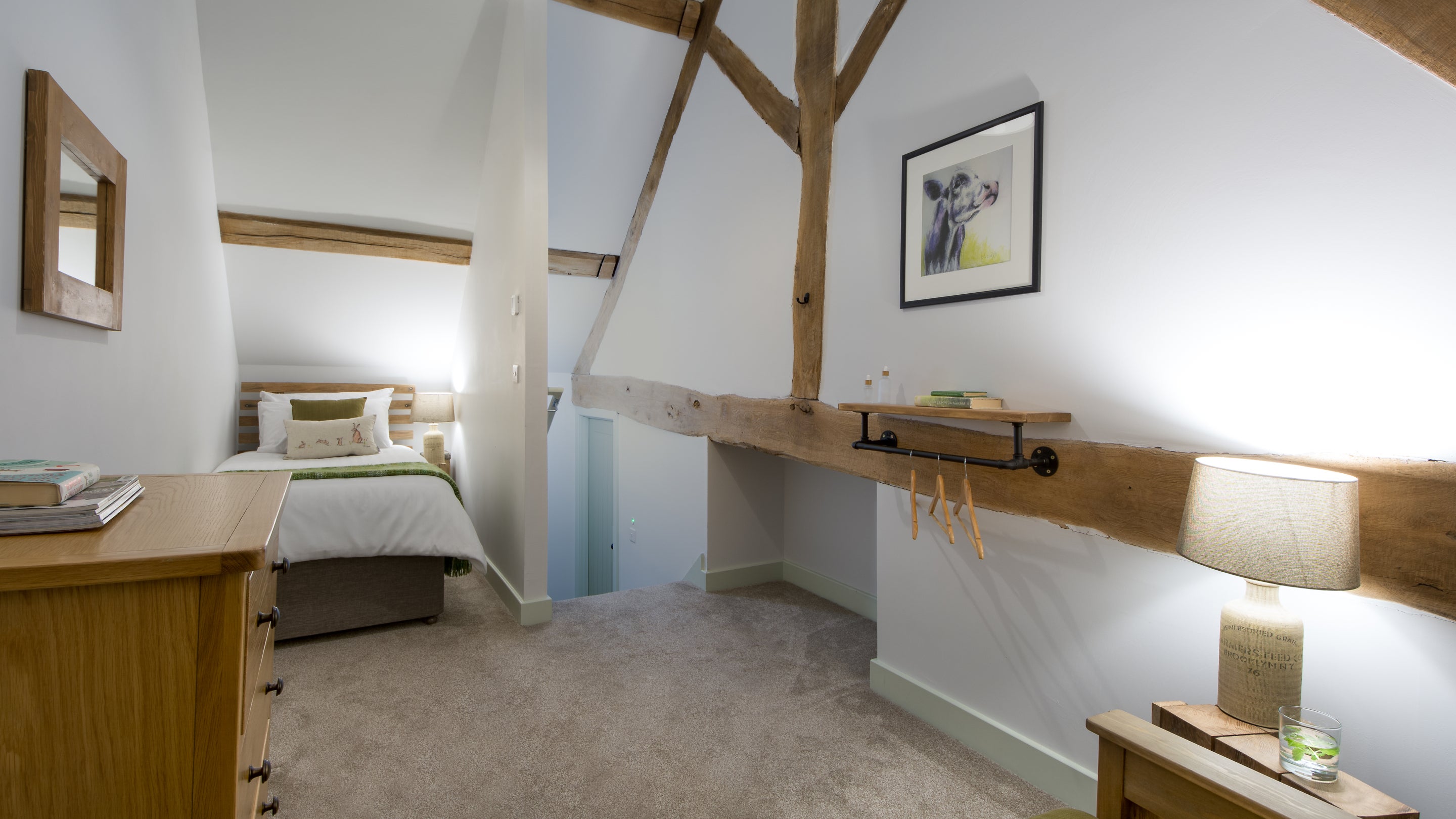 The single bedroom at 2 Morville Barn, Shropshire