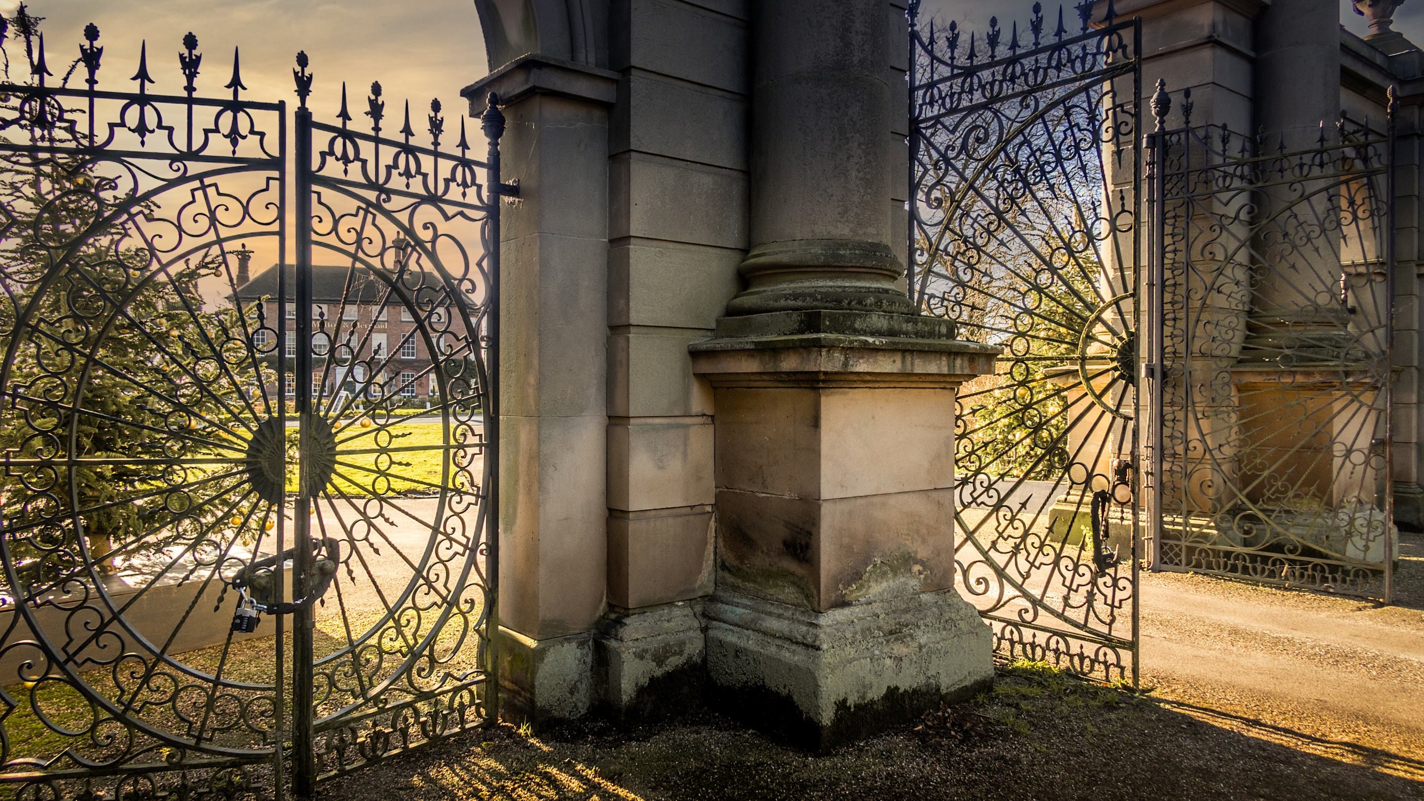 The entrance gates to Attingham Park, Shropshire