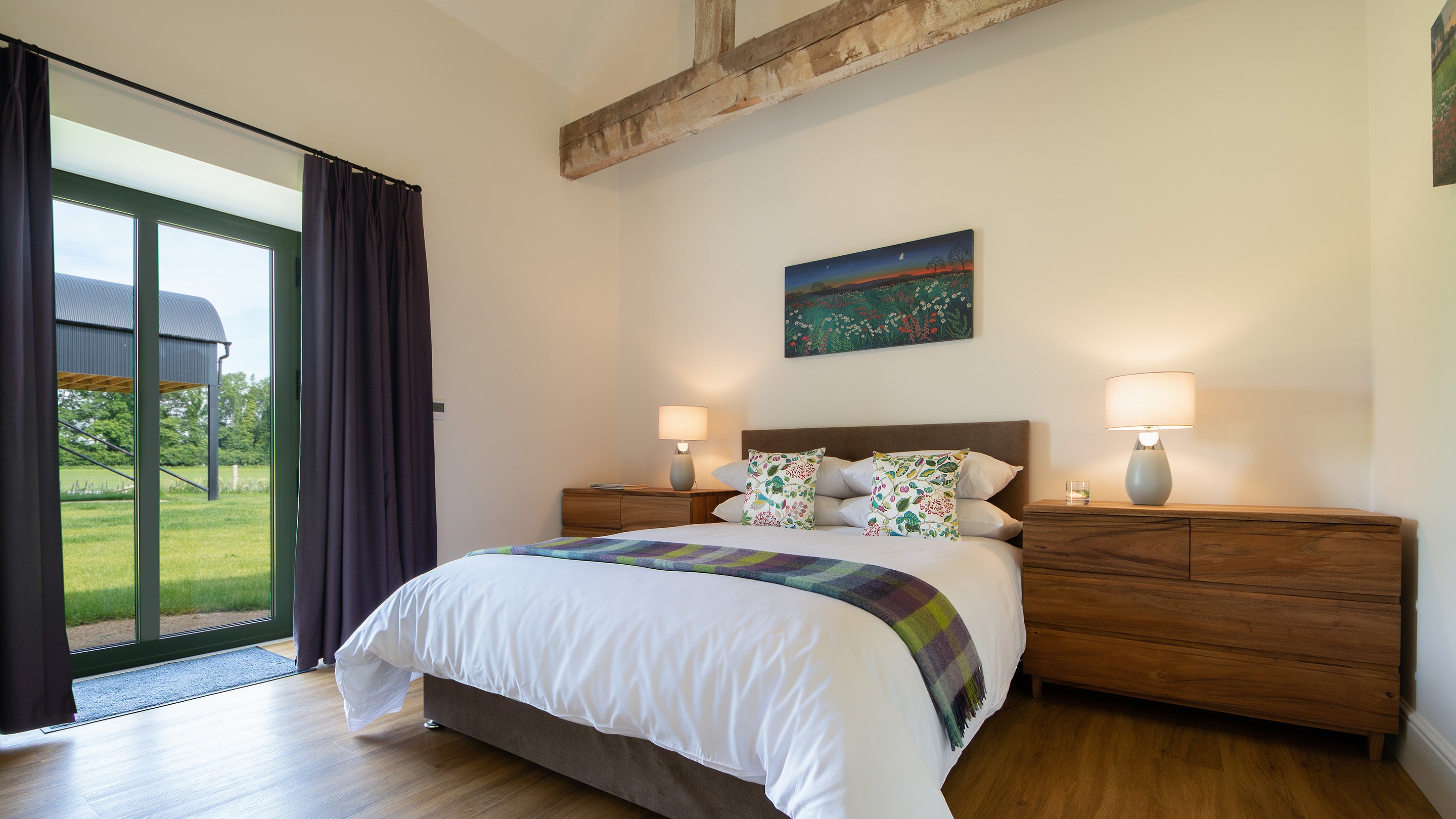 The king sized bedroom at Forge Barn, Shropshire