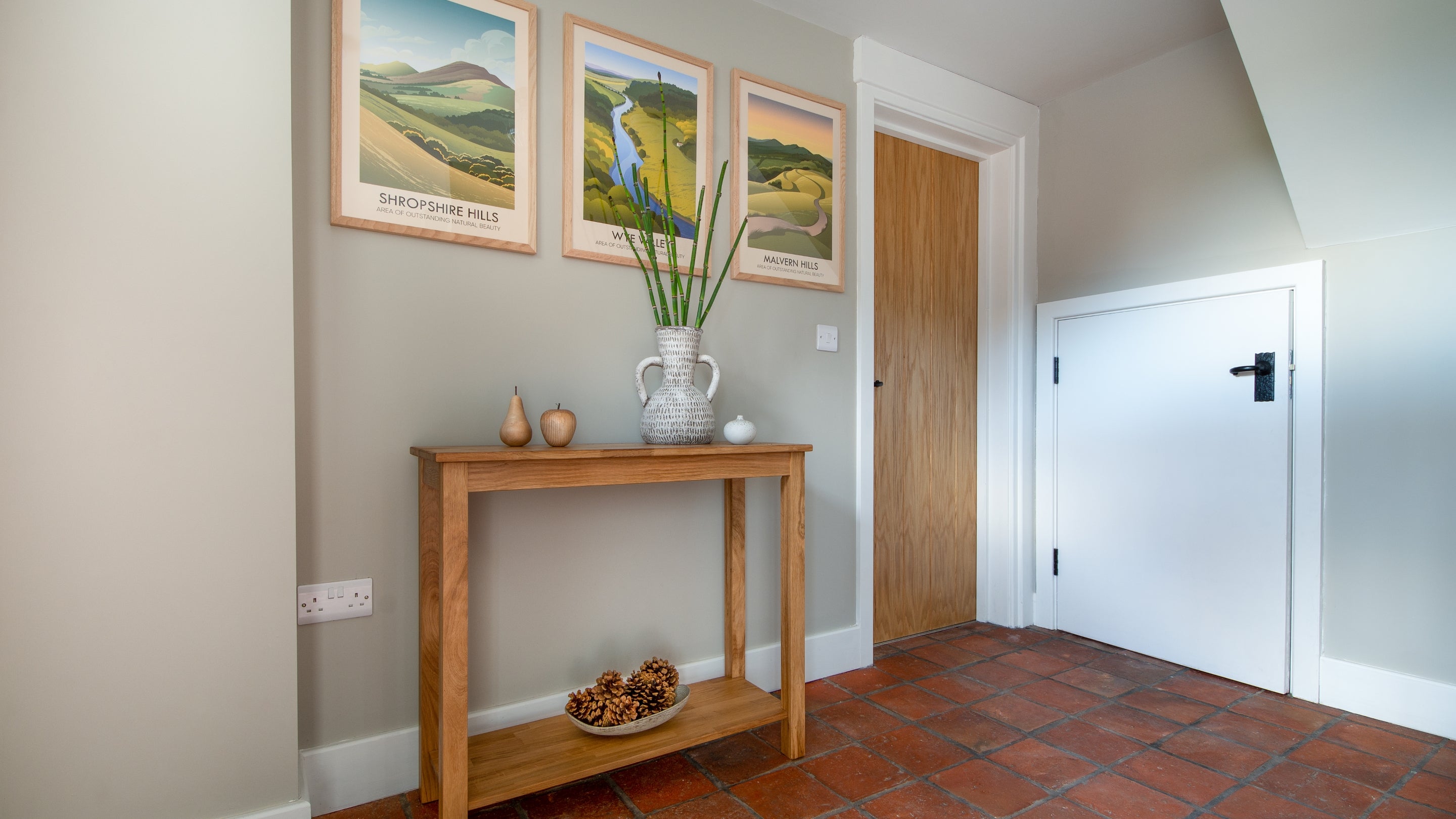 The entrance hallway at Mose Barn, Shropshire