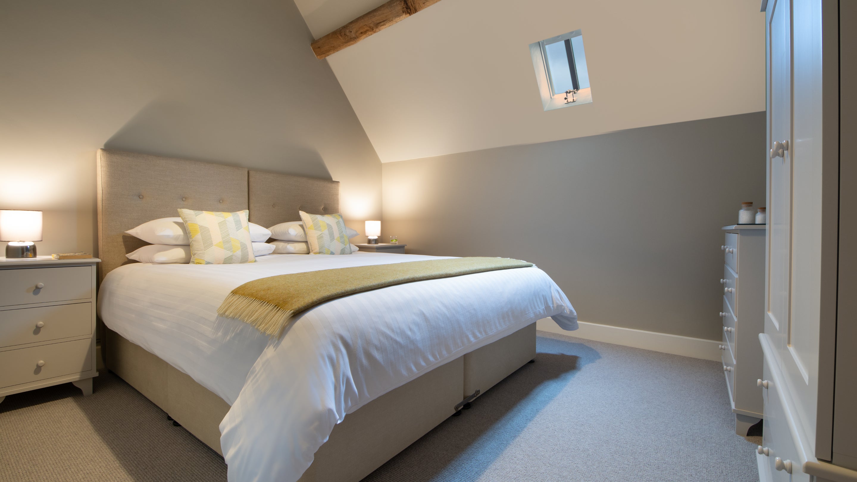 The first double bedroom at Mose Barn, Shropshire
