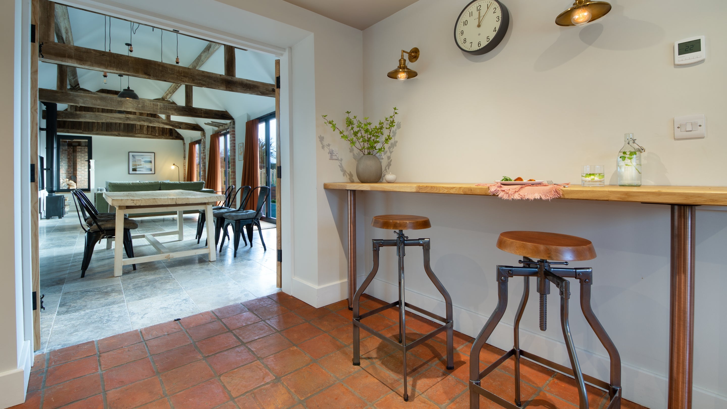 The kitchen at Mose Barn, Shropshire