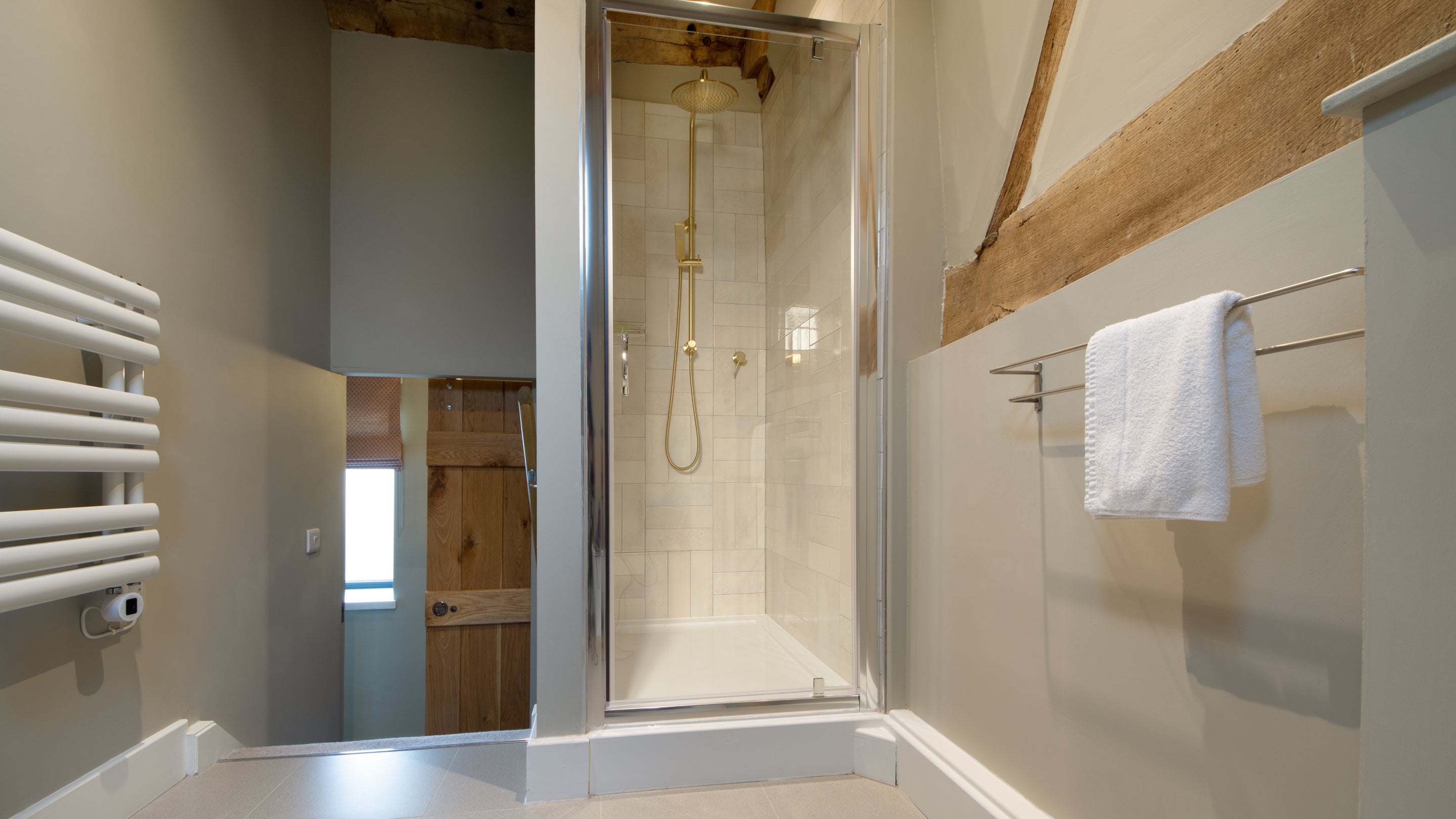 One of the two shower rooms at Mose Barn, Shropshire