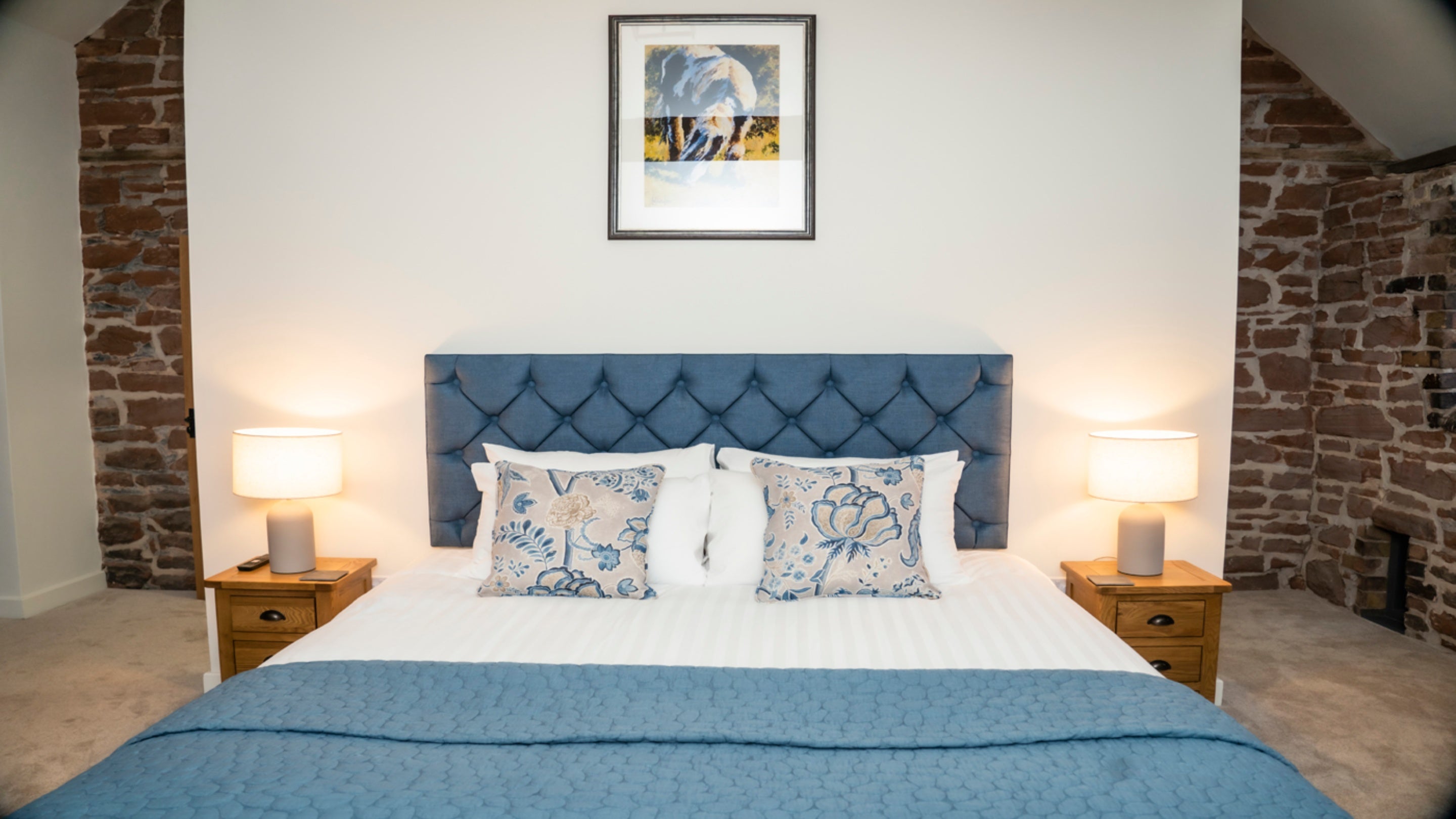 The super king-size bed at Sandybury Barn, Shropshire