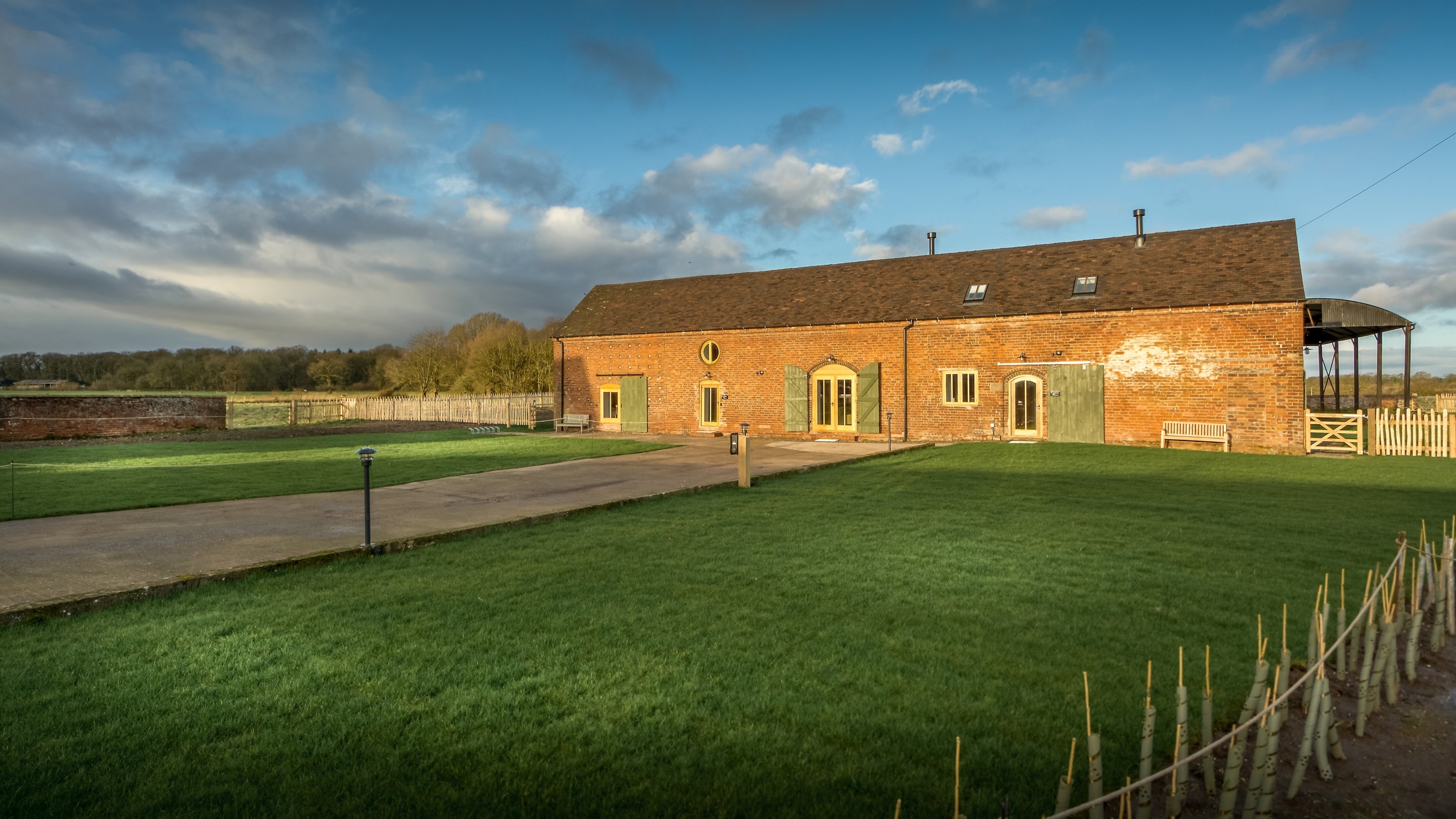 The exterior of Threshing and Smethcote Barns, Shropshire
