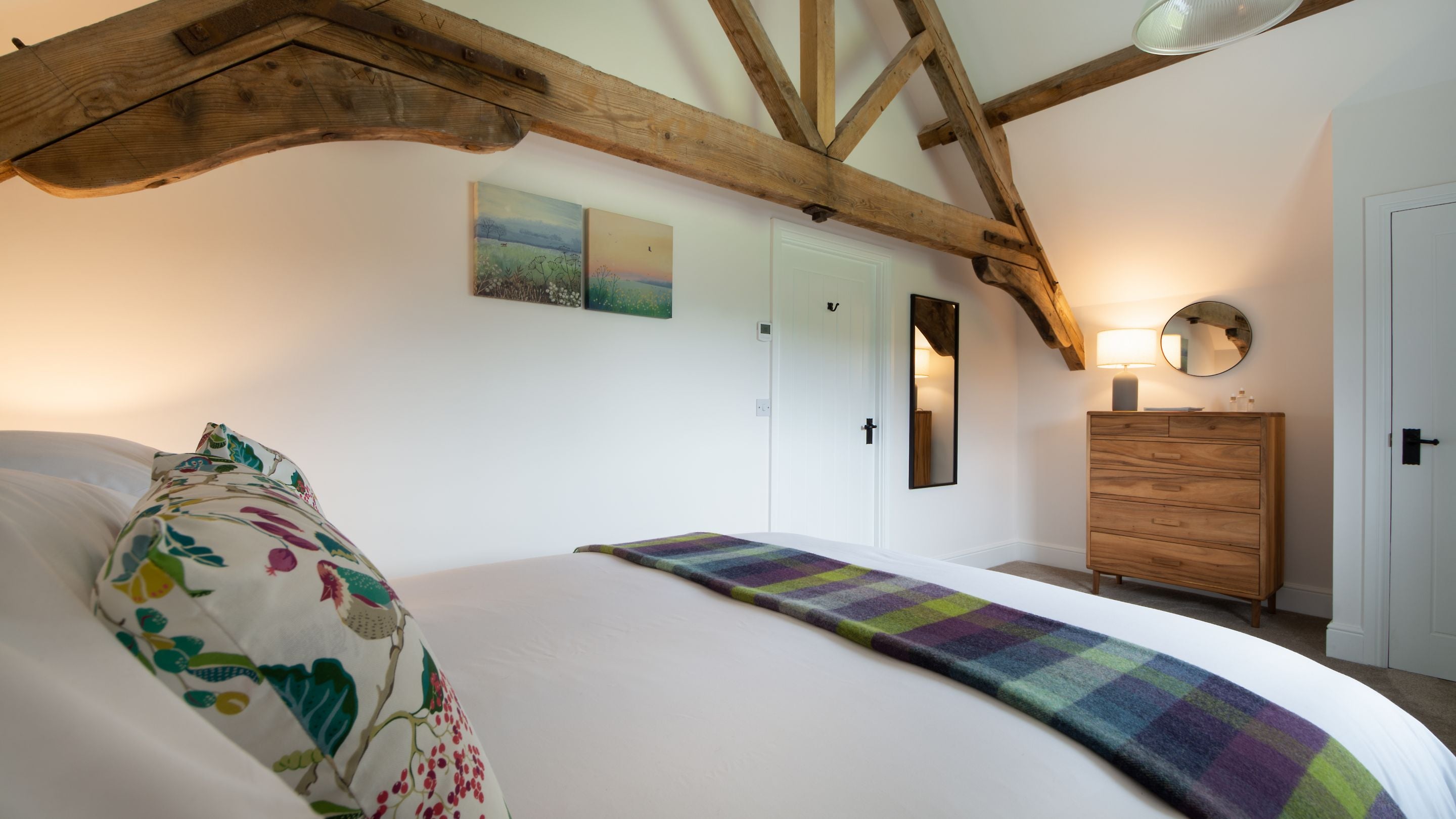 The king-size bedroom at Tern Barn, Shropshire